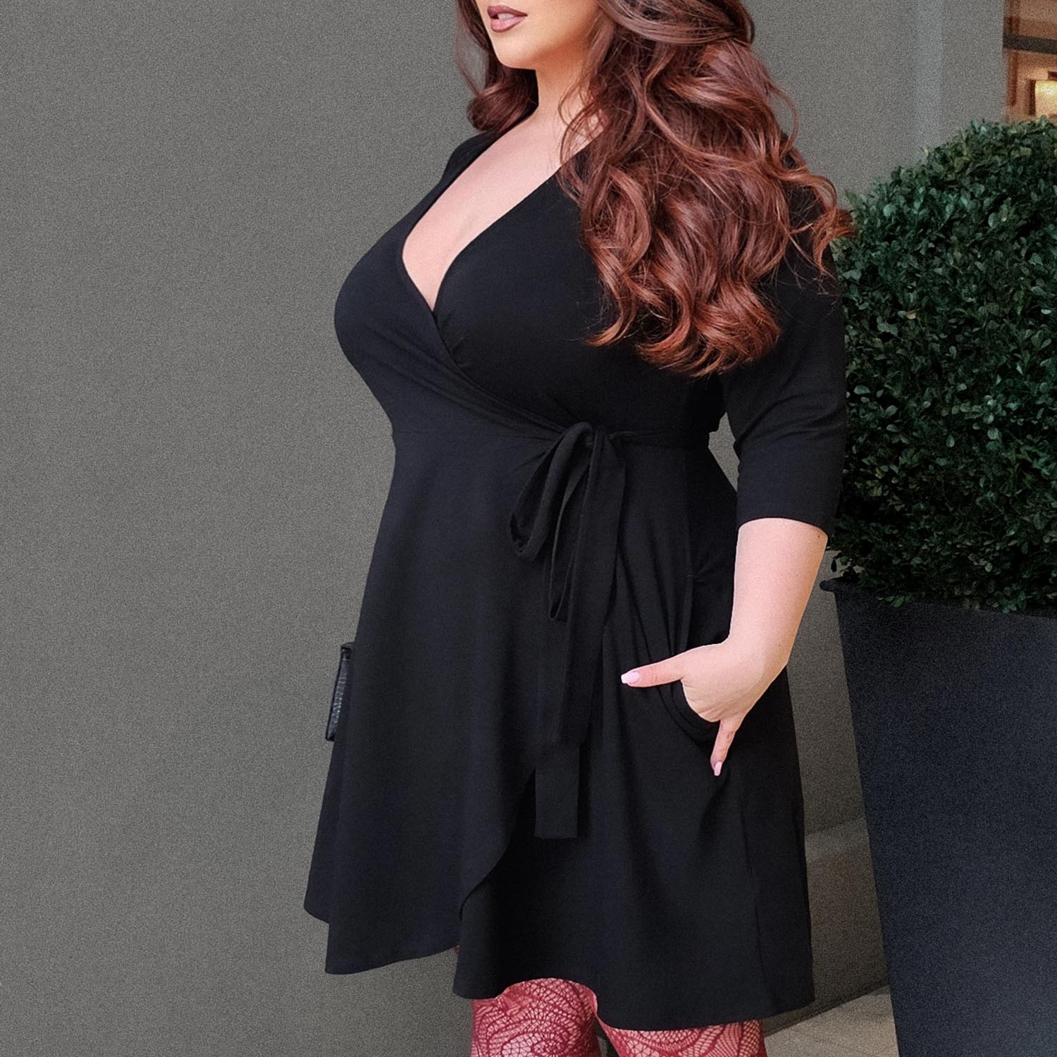 Mini Wrap Dress - Black - Image 18