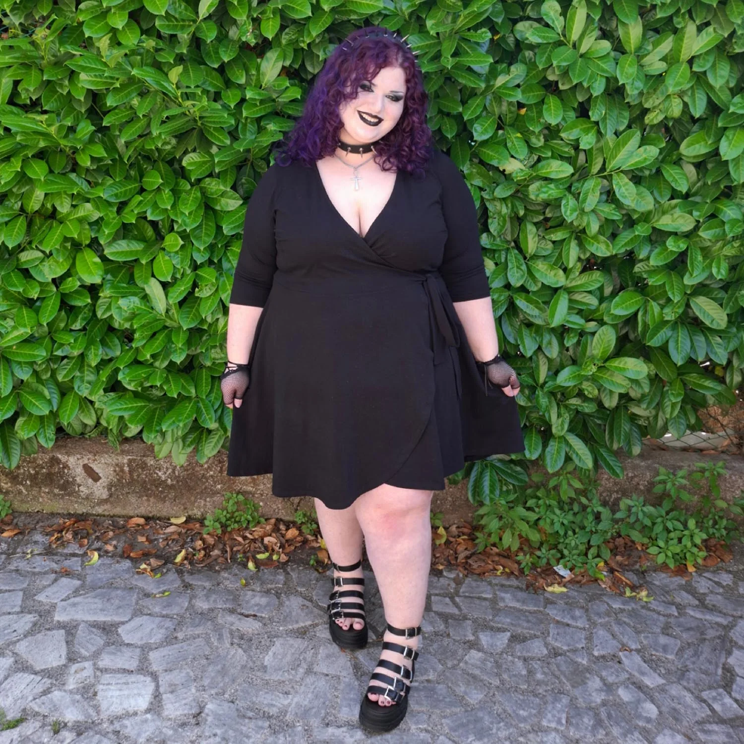 Mini Wrap Dress - Black - Image 4