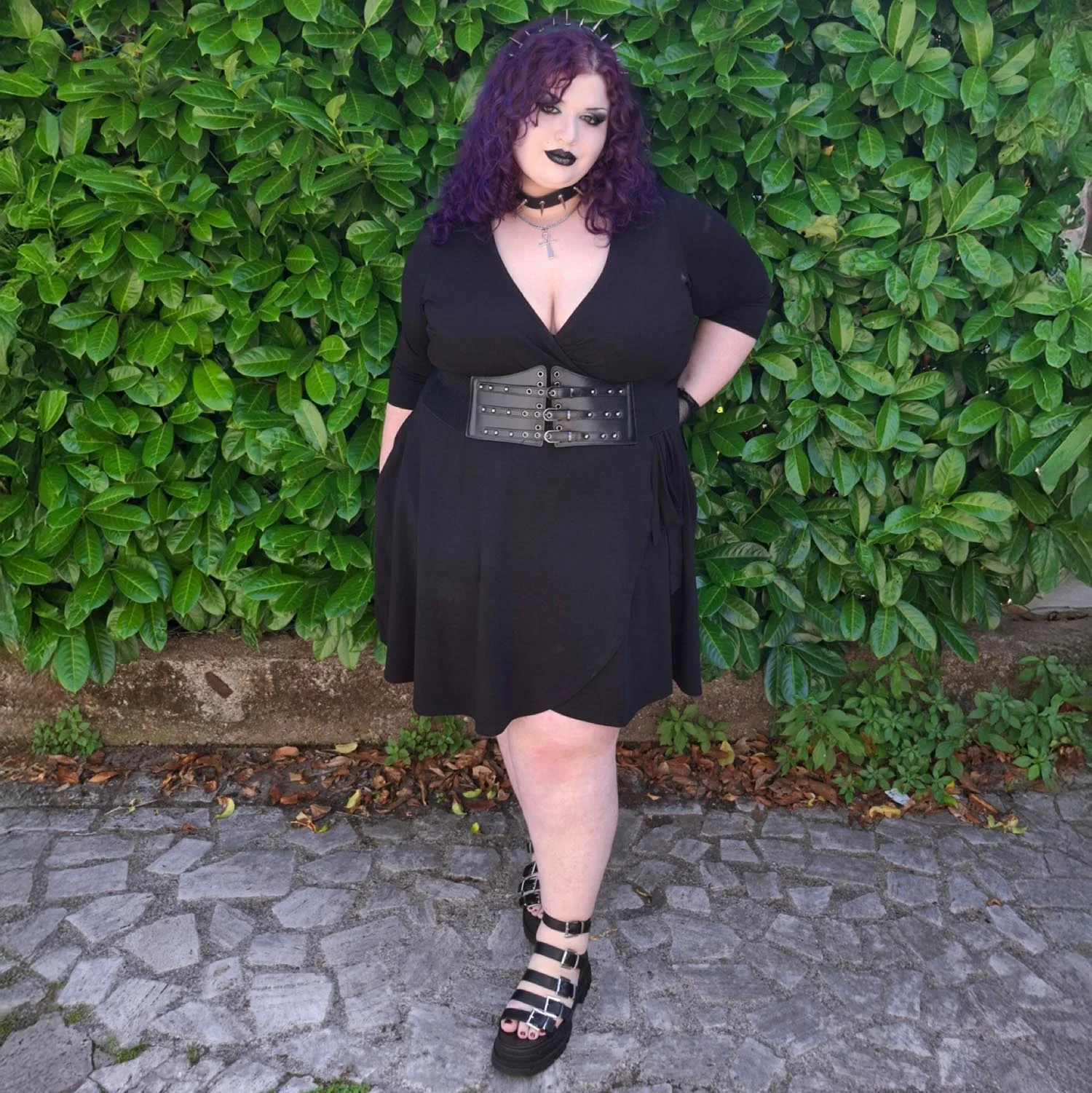 Mini Wrap Dress - Black - Image 7
