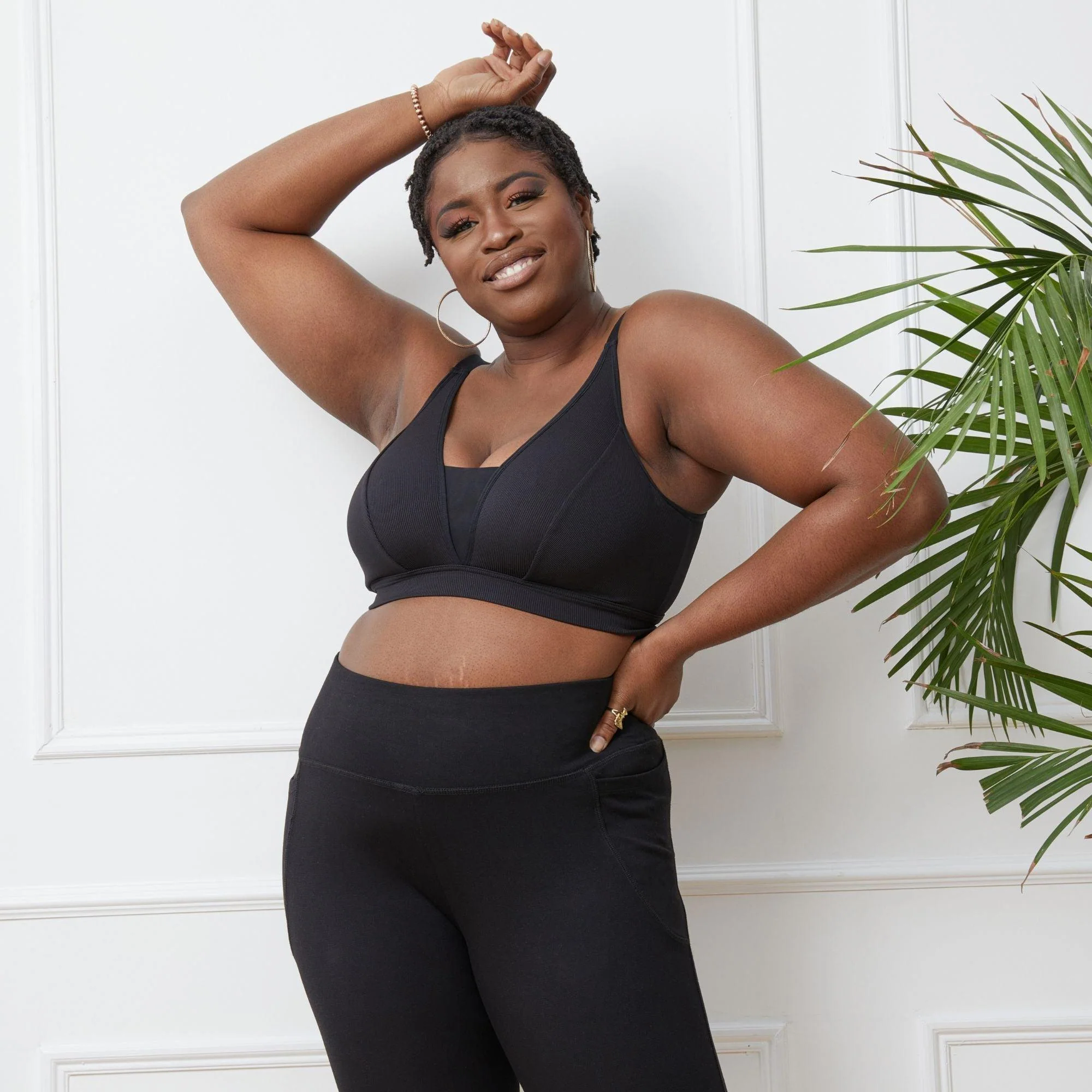 Everyday Ribbed Bra - Black - Image 14