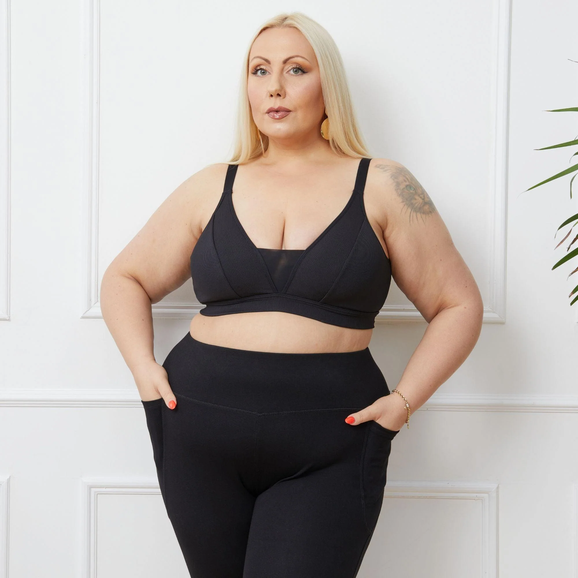 Everyday Ribbed Bra - Black - Image 20