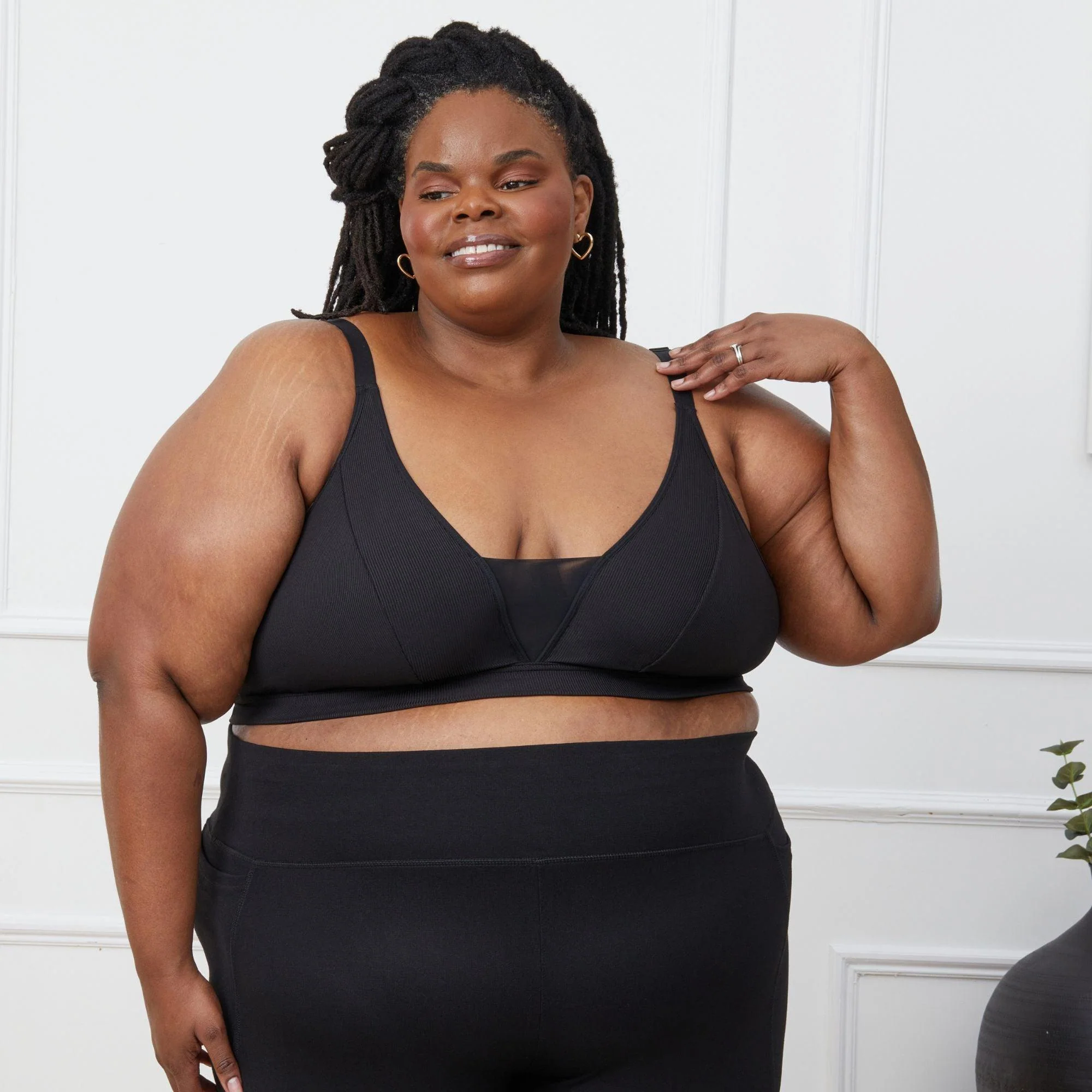 Everyday Ribbed Bra - Black - Image 3