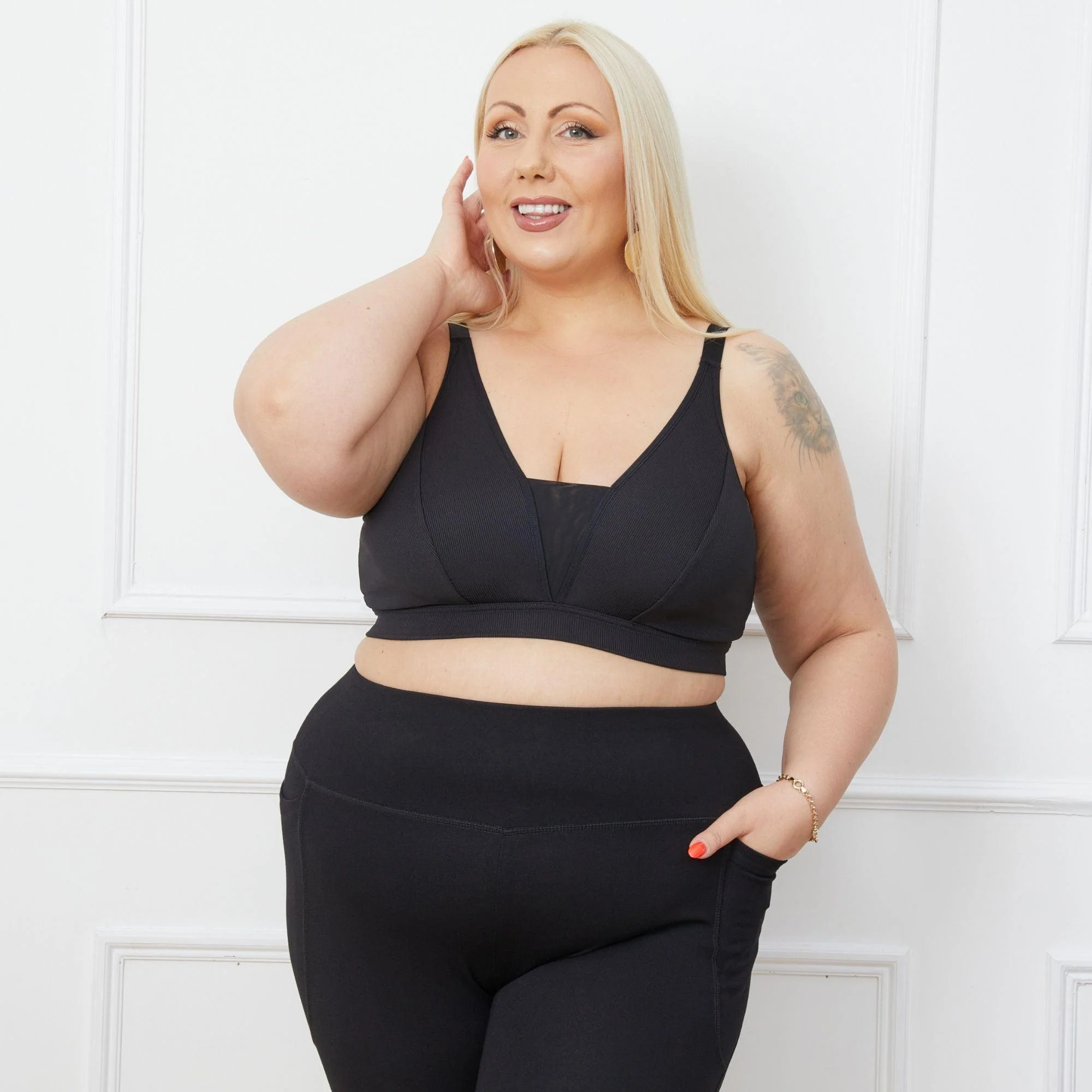 Everyday Ribbed Bra - Black - Image 6