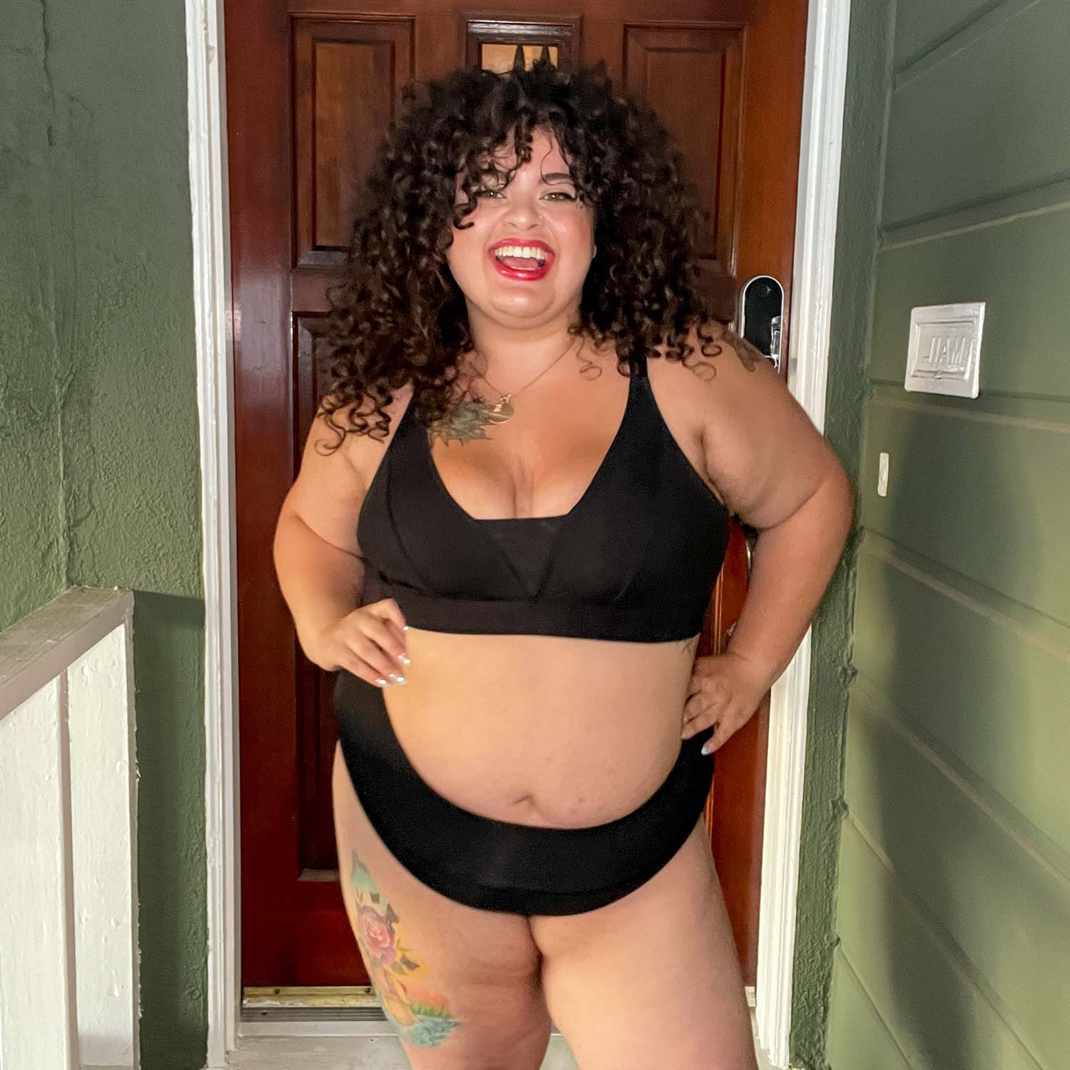 Everyday Ribbed Bra - Black - Image 7