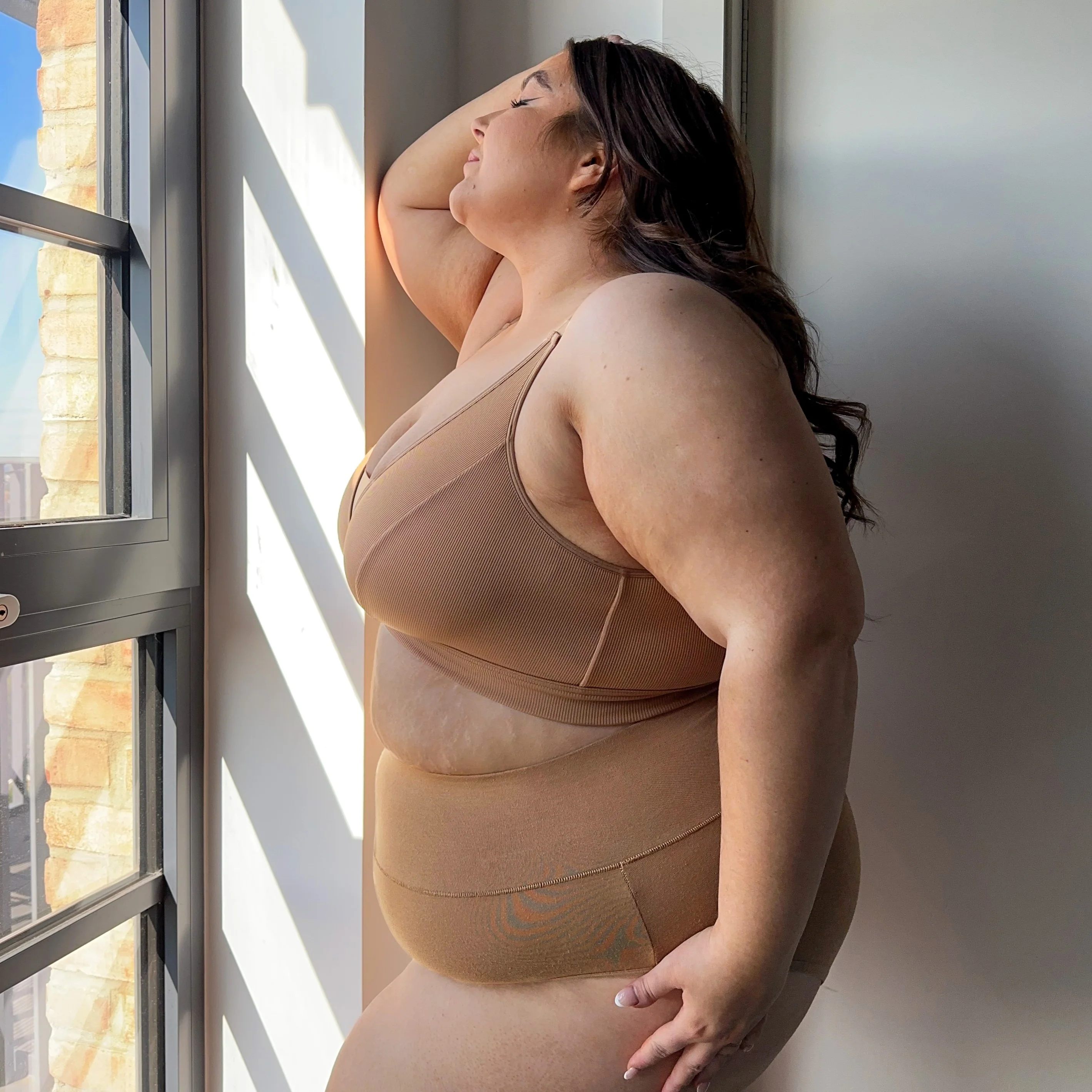 Everyday Ribbed Bra - Caramel - Image 12