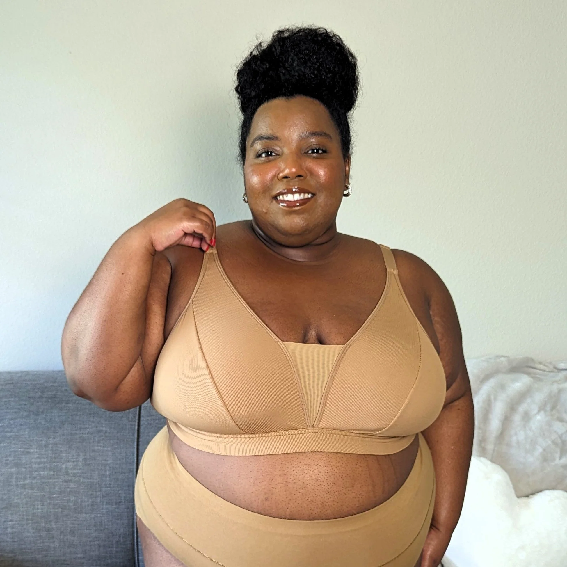 Everyday Ribbed Bra - Caramel - Image 4