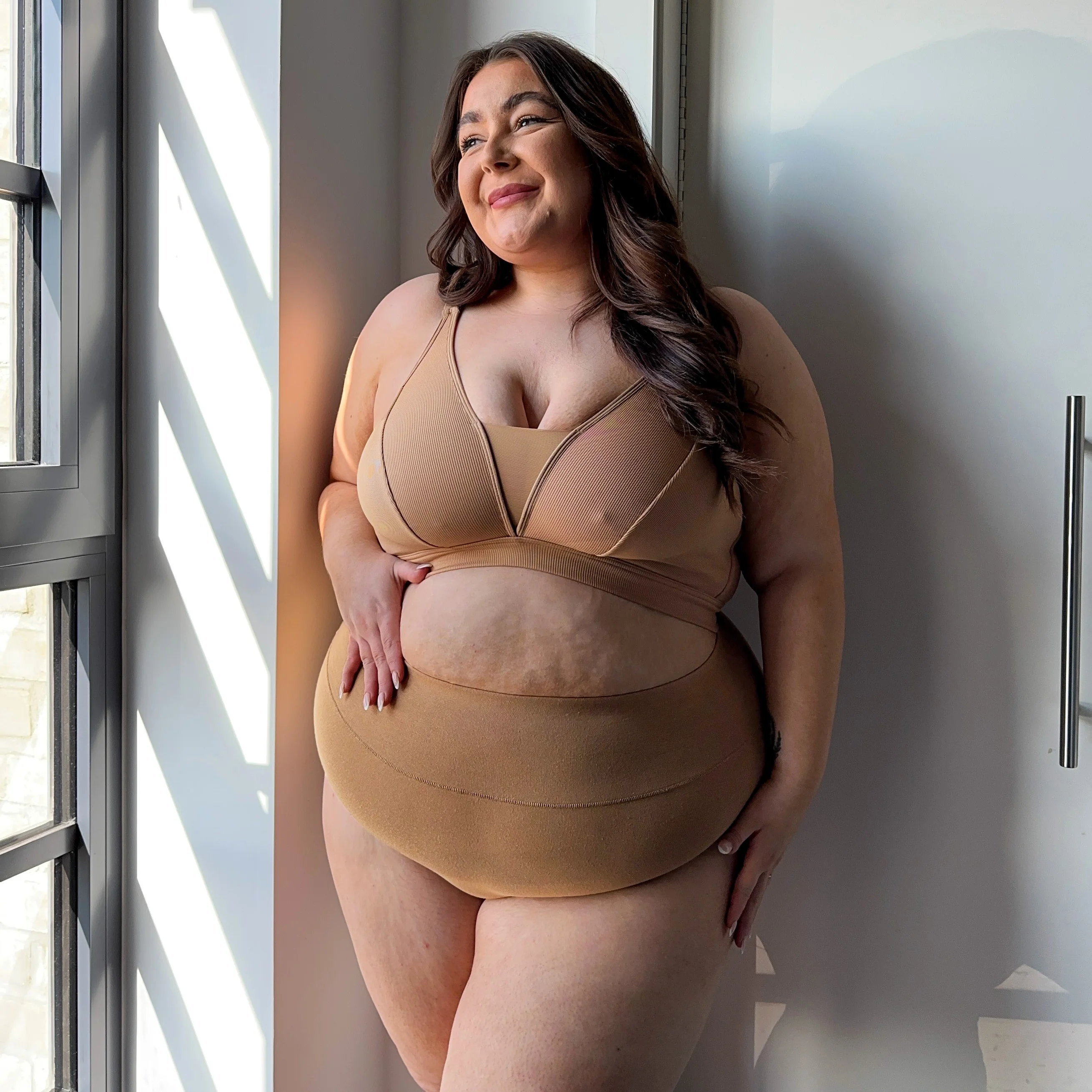 Everyday Ribbed Bra - Caramel - Image 5