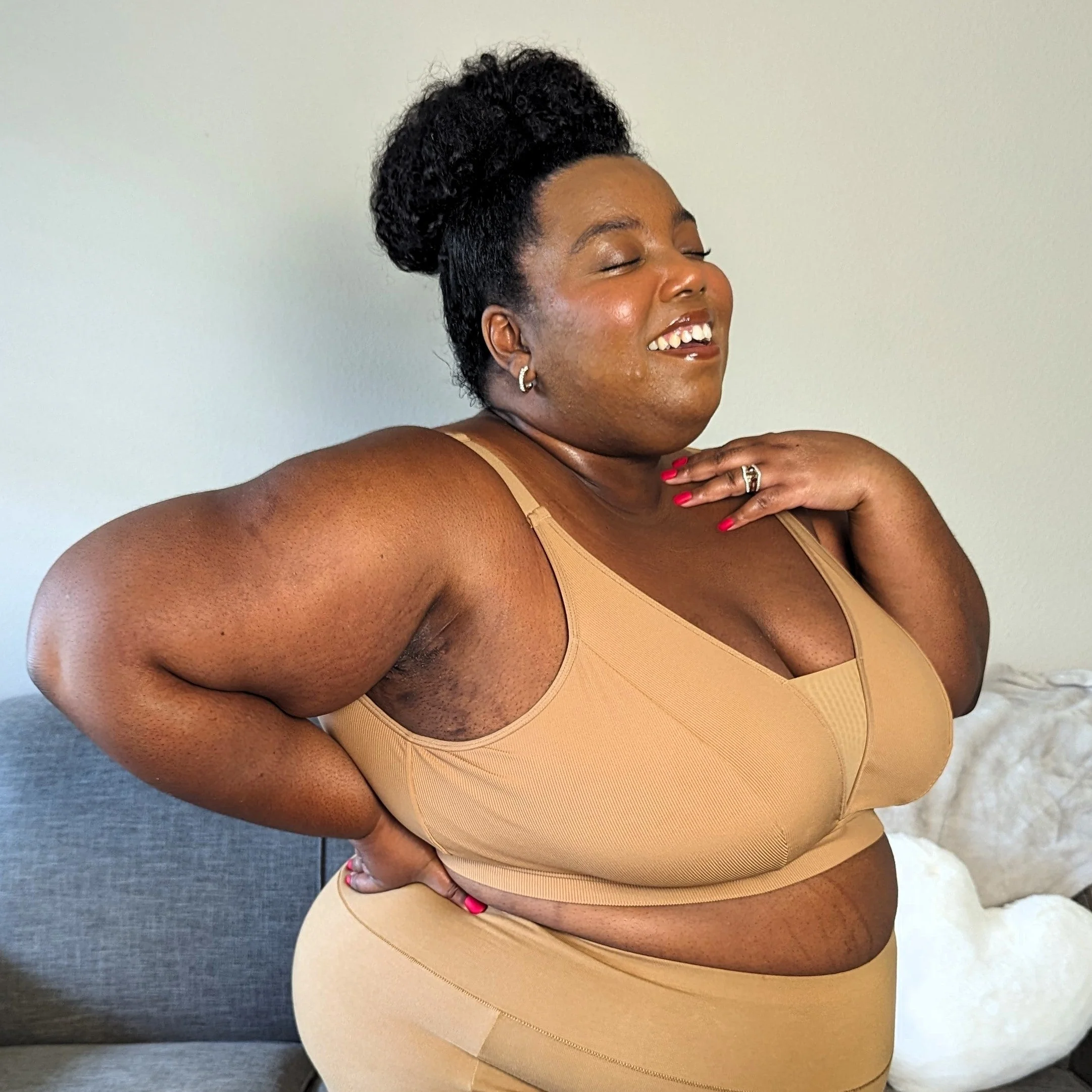 Everyday Ribbed Bra - Caramel - Image 8