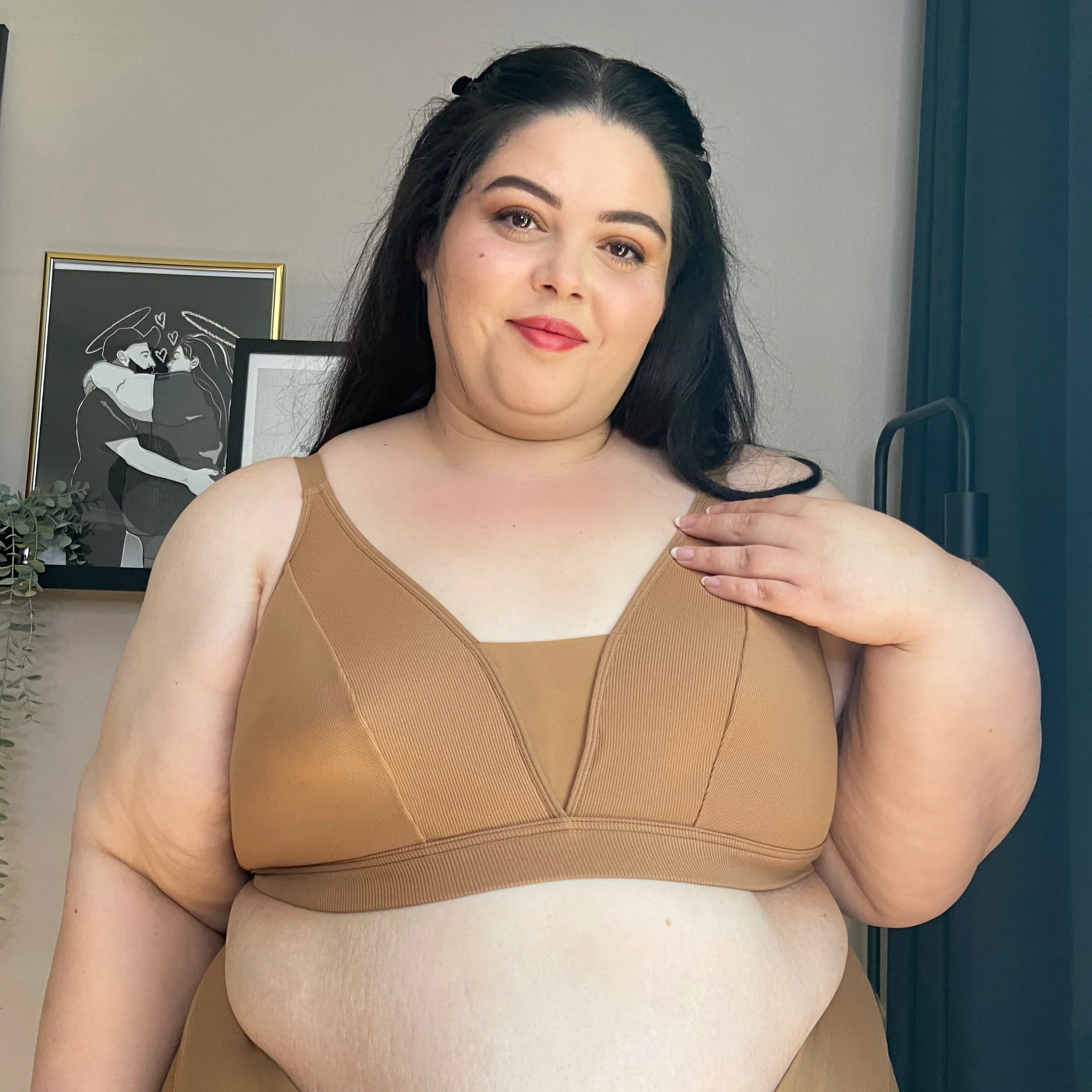 Everyday Ribbed Bra - Caramel - Image 9