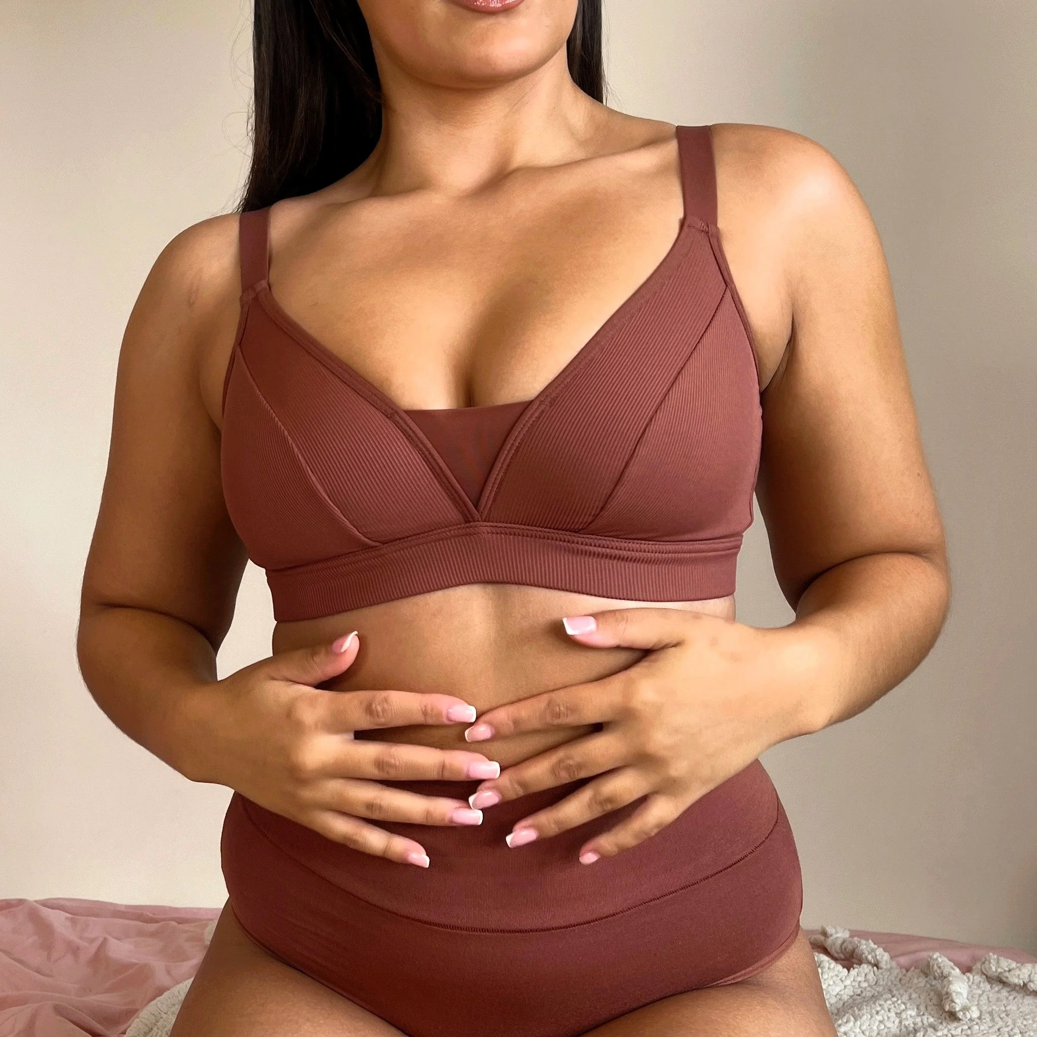 Everyday Ribbed Bra - Root Beer - Image 5