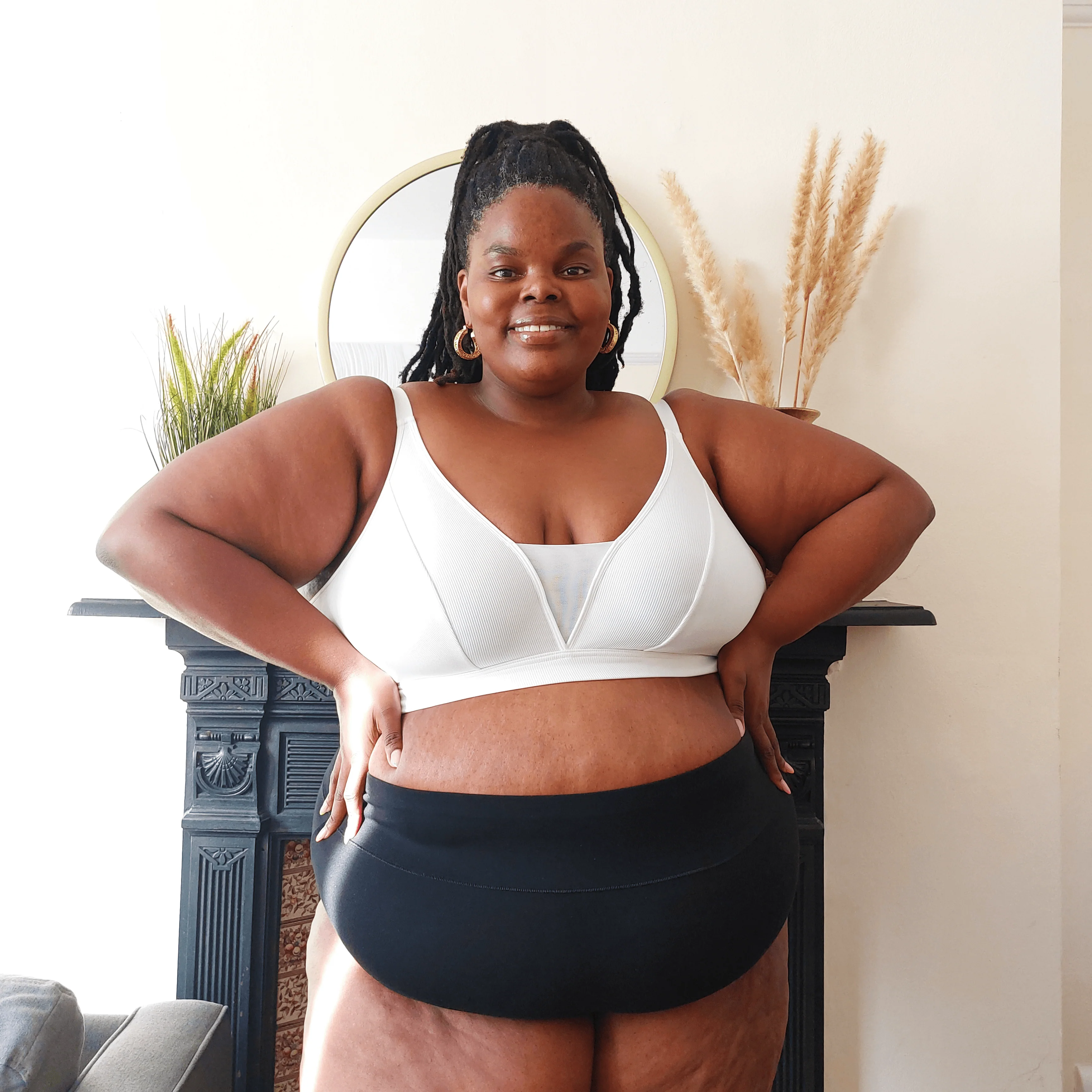 Everyday Ribbed Bra - White - Image 5
