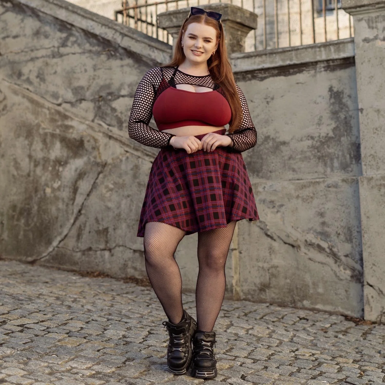 Fishnet Top - Alanis - Wine - Image 13
