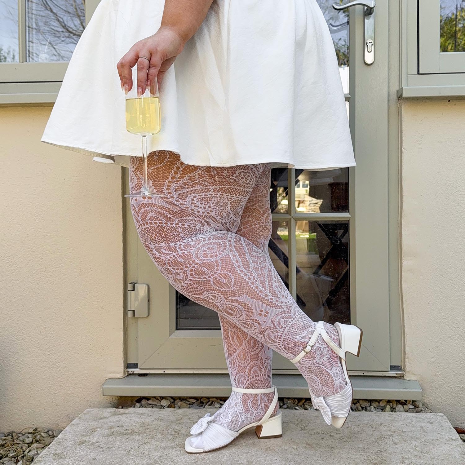 Botanical Fishnets - White - Image 7