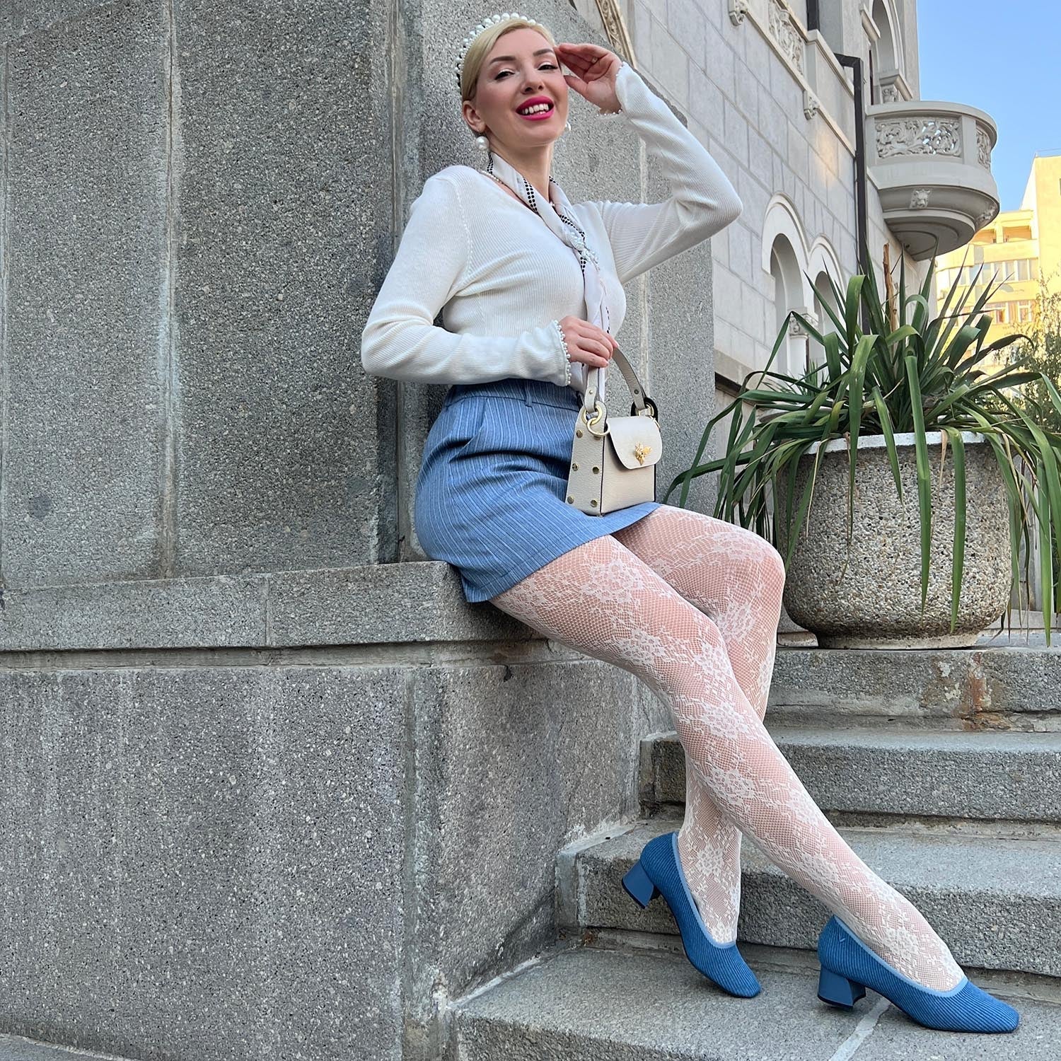 Hot Patootie Fishnets - Ivory - Image 4