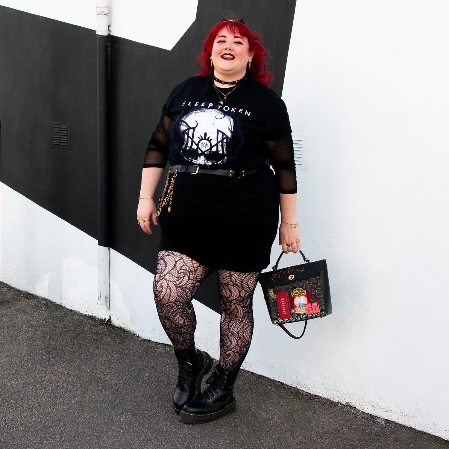 Thighs The Limit Fishnets - Timewarp - Black - Image 15