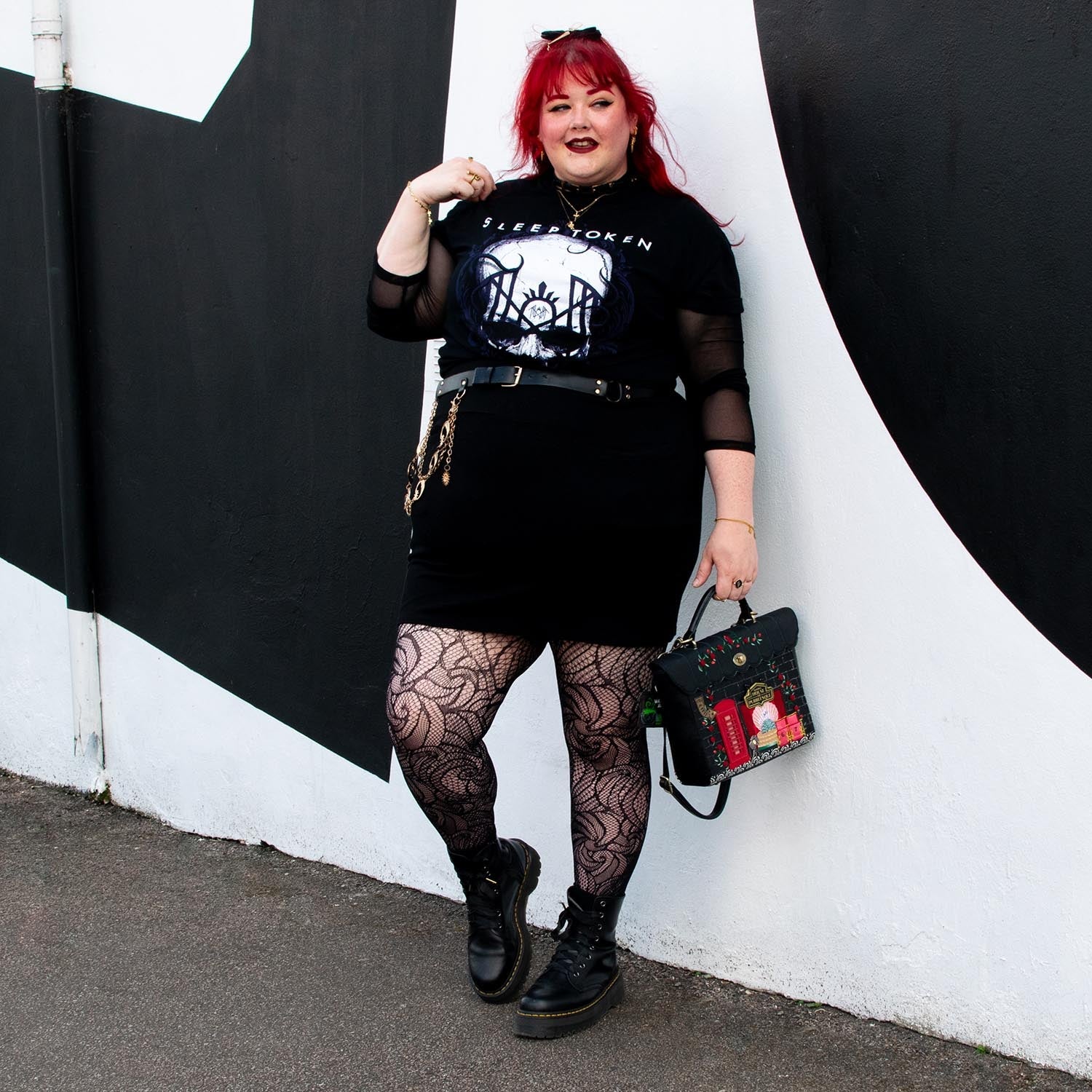 Thighs The Limit Fishnets - Timewarp - Black - Image 3