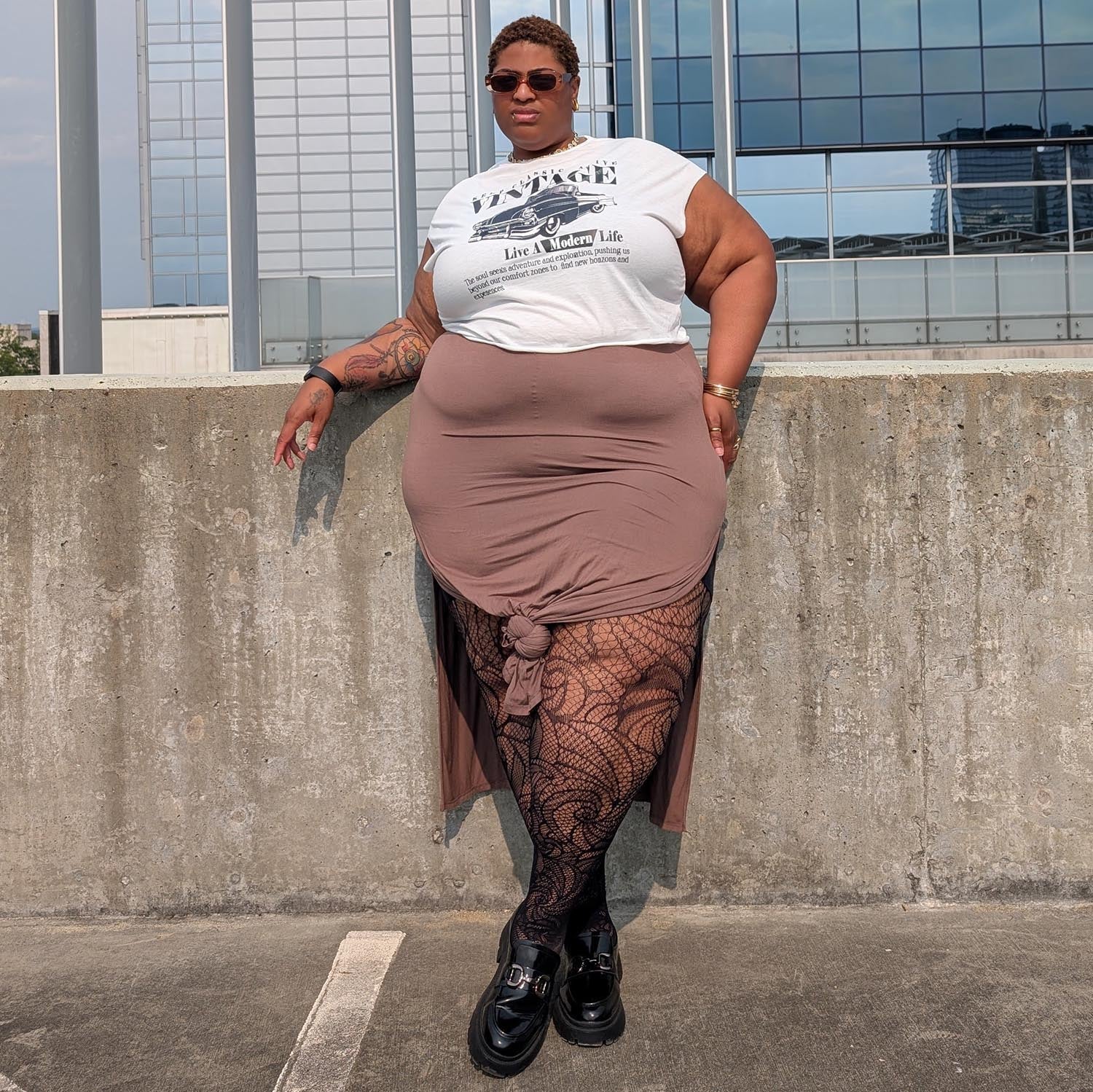 Thighs The Limit Fishnets - Timewarp - Black - Image 5
