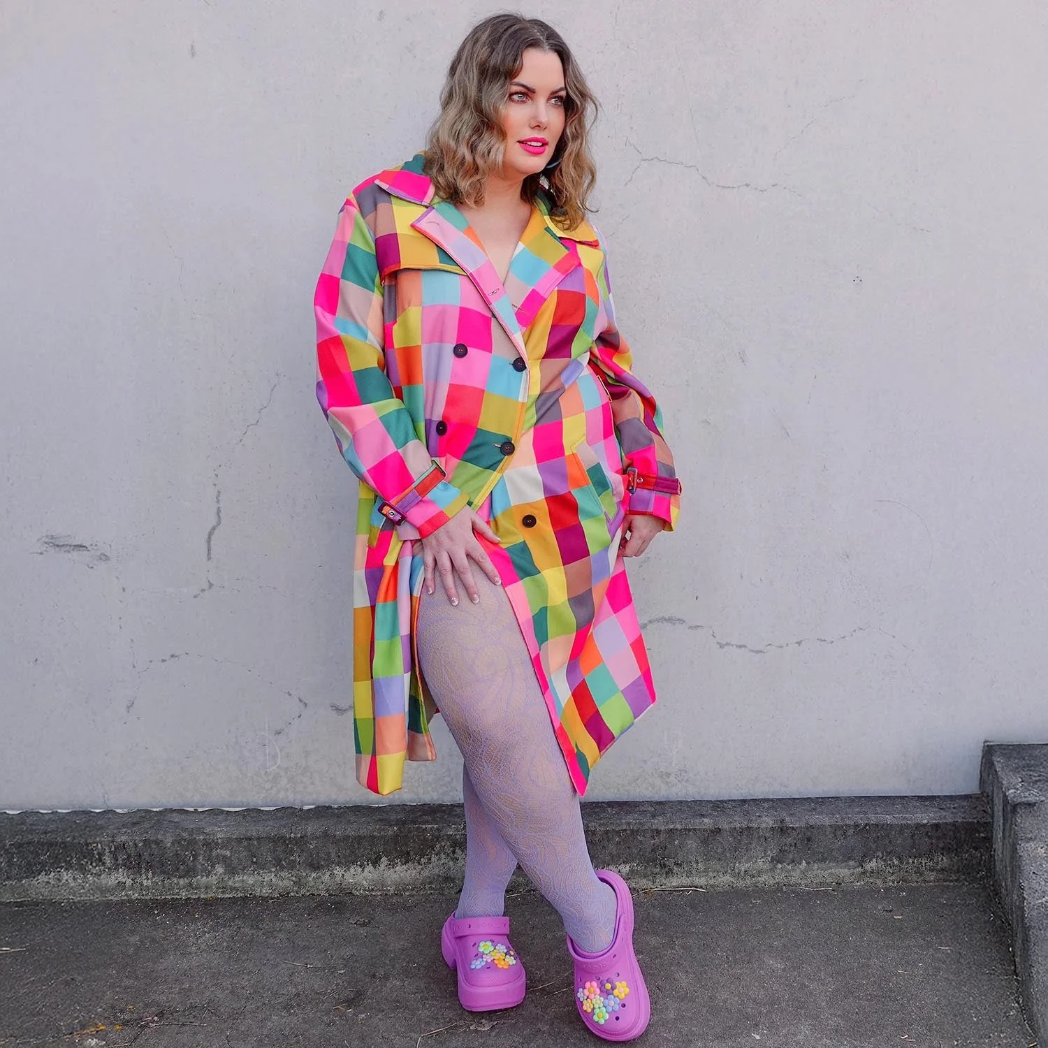 Thighs the Limit Fishnets - Timewarp - Periwinkle - Image 2