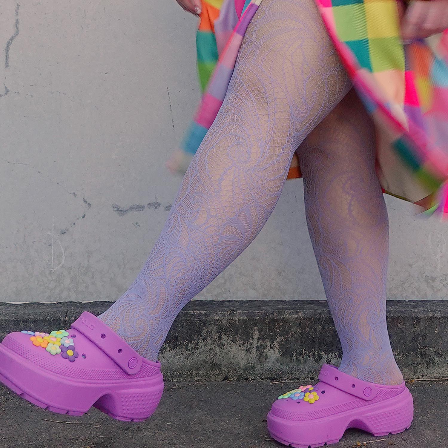 Thighs the Limit Fishnets - Timewarp - Periwinkle - Image 3