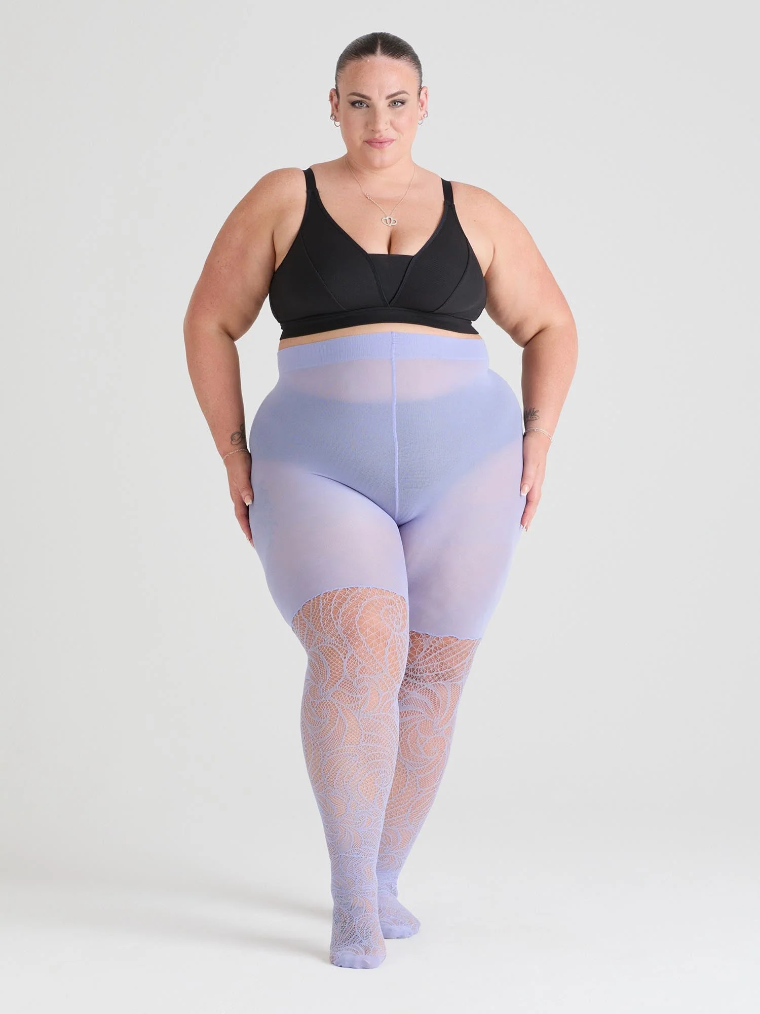 Thighs the Limit Fishnets - Timewarp - Periwinkle - Image 5