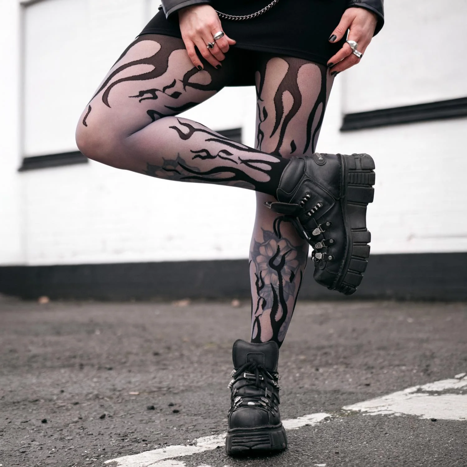Flames Sheer Tights - Image 7
