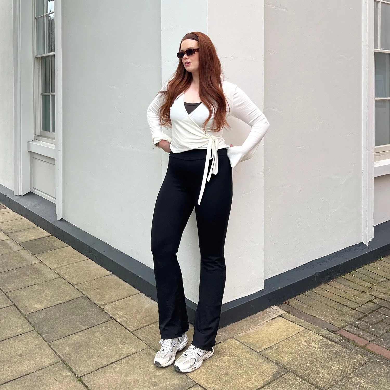 Squat-Proof Kick Flare Leggings - Black