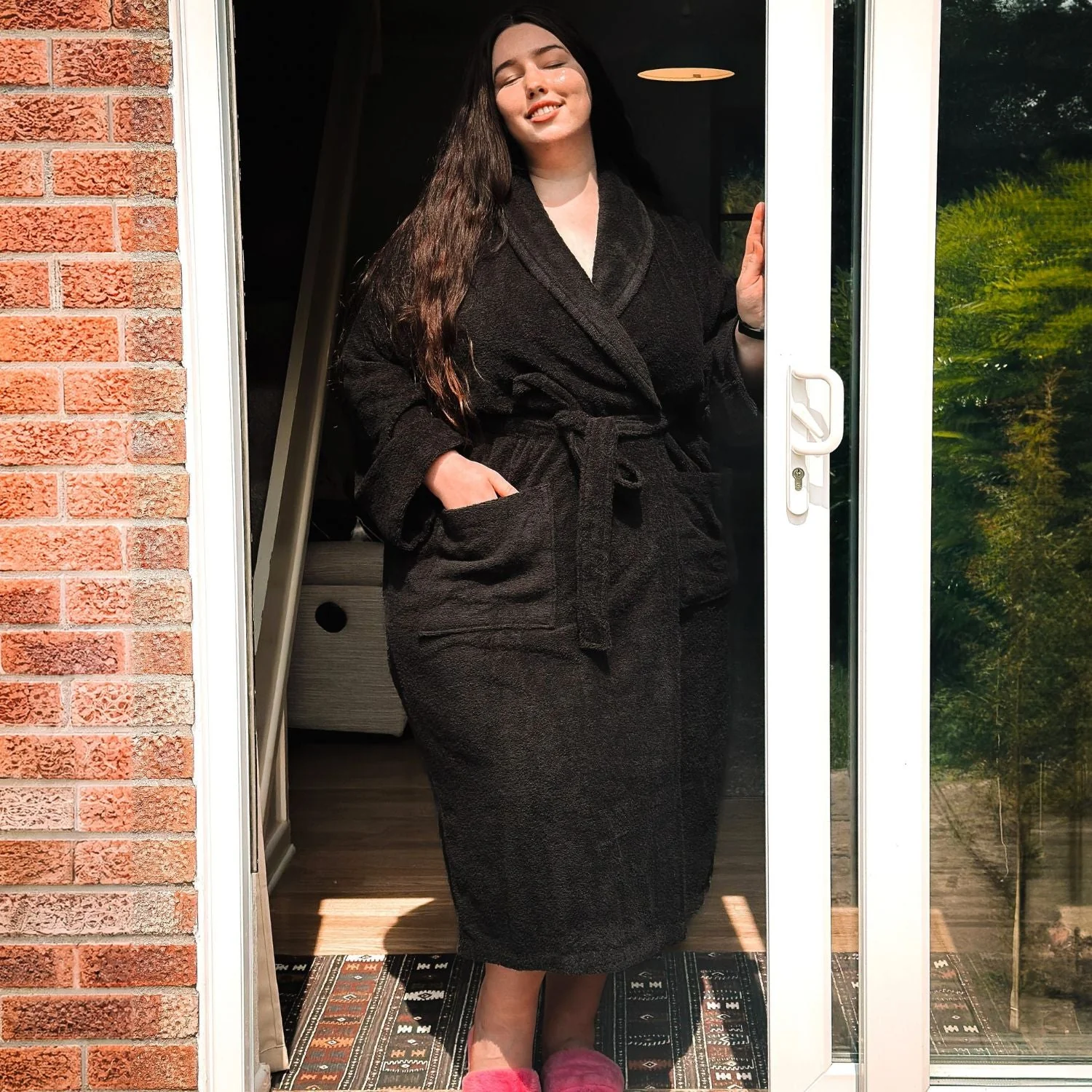 Floof Bath Robe - Black - Image 6