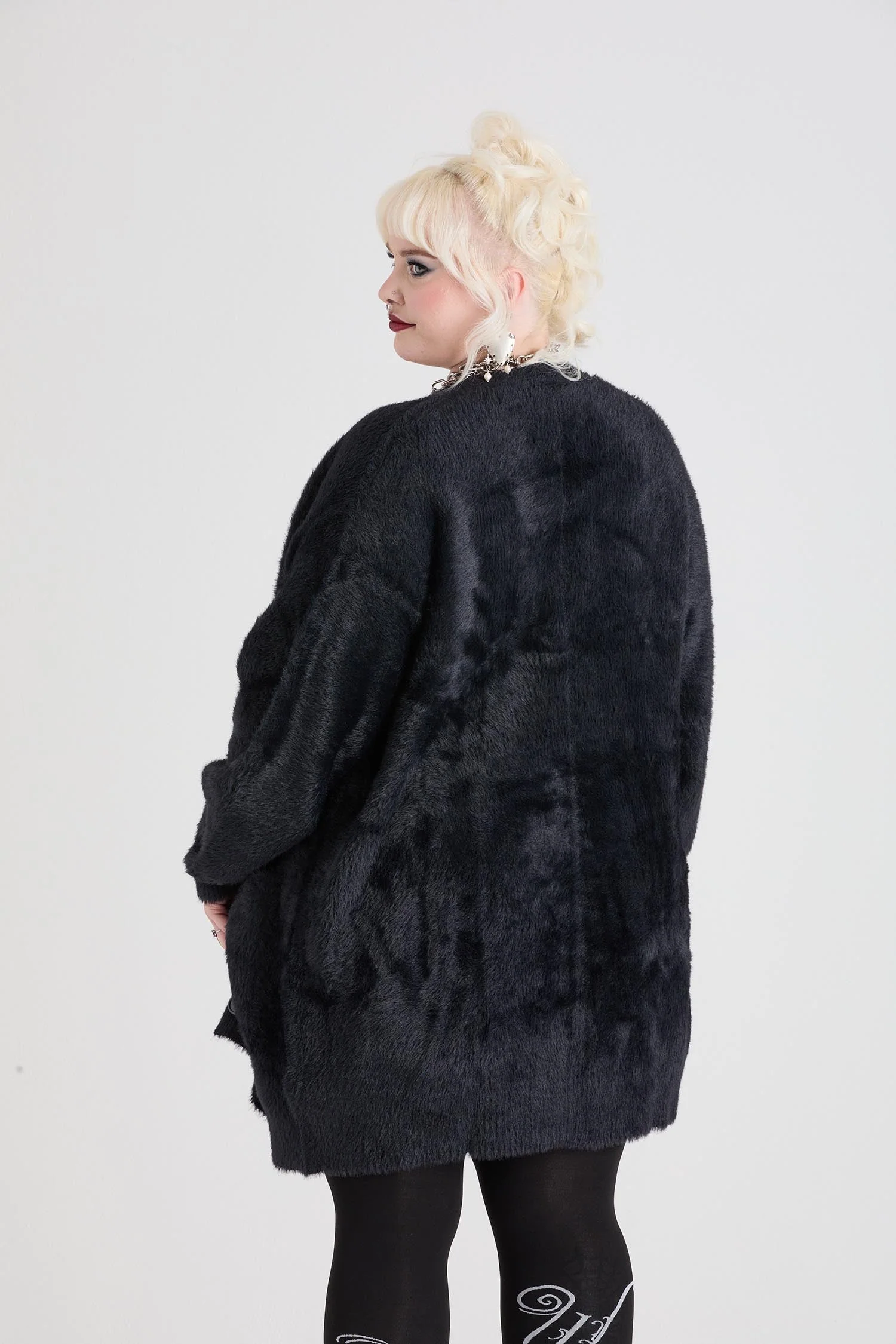 Fluffy Cardigan - Black - Image 13
