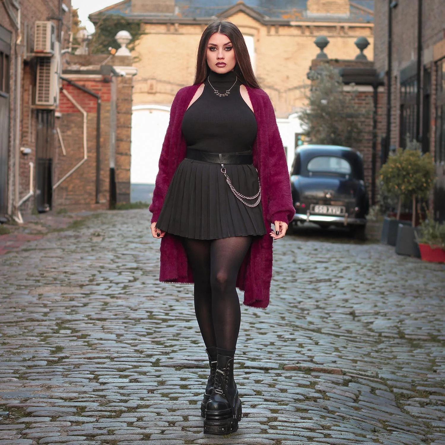Fluffy Cardigan - Cherry - Image 3