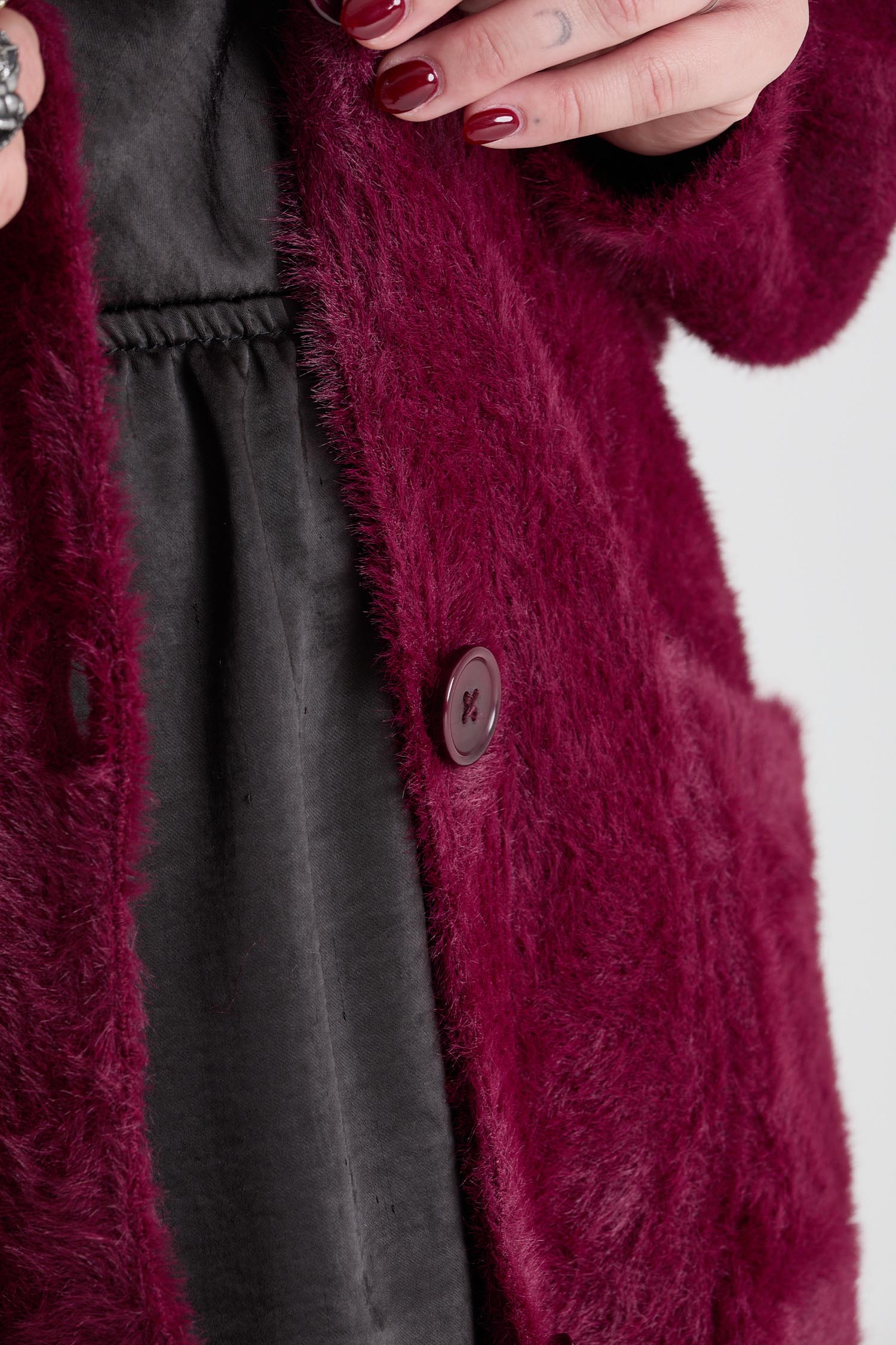 Fluffy Cardigan - Cherry - Image 5