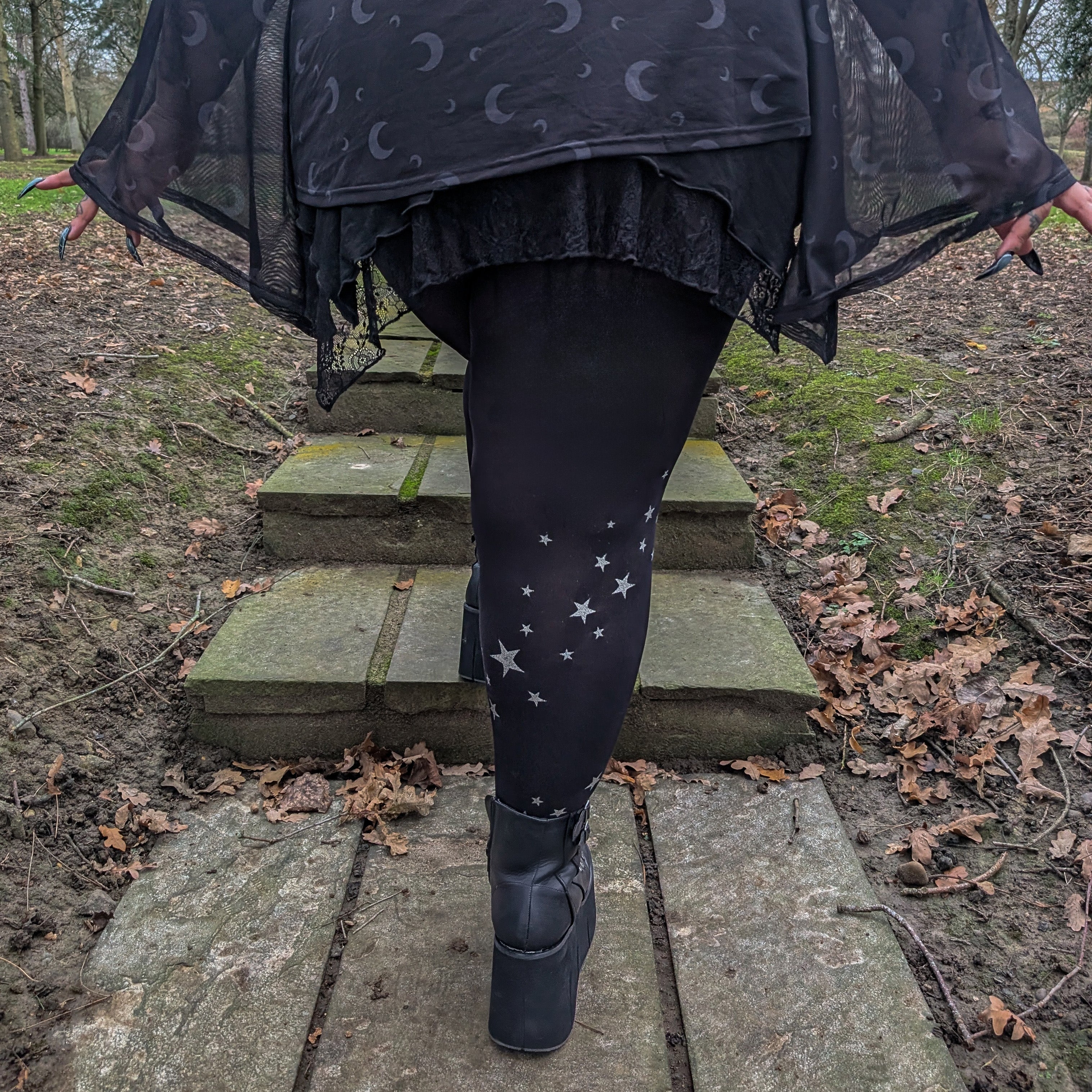 80 Denier Opaque Tights - Star Leg Wrap - Image 3