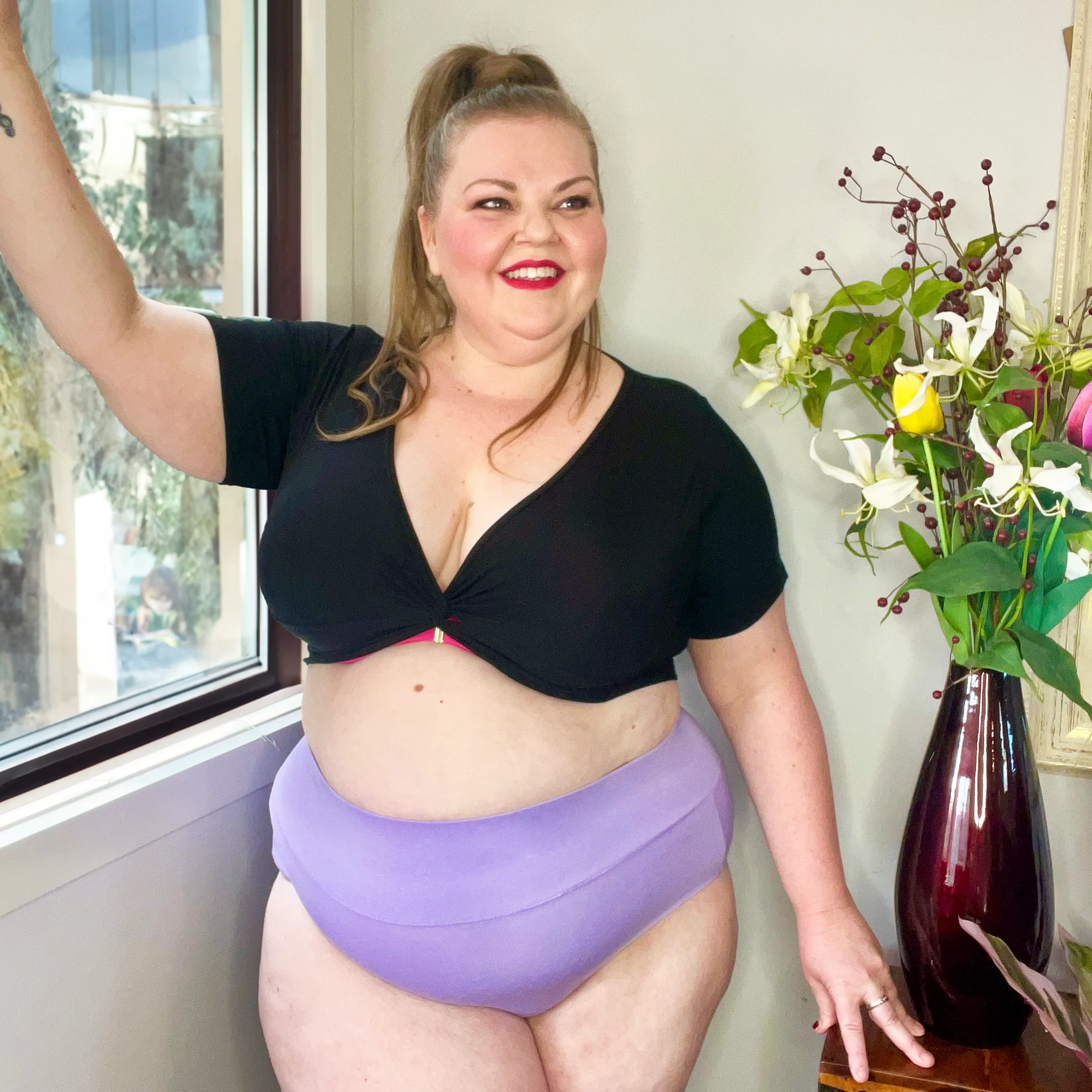 Organic Cotton Full Brief Knickers - Cassis de Violet - Image 2