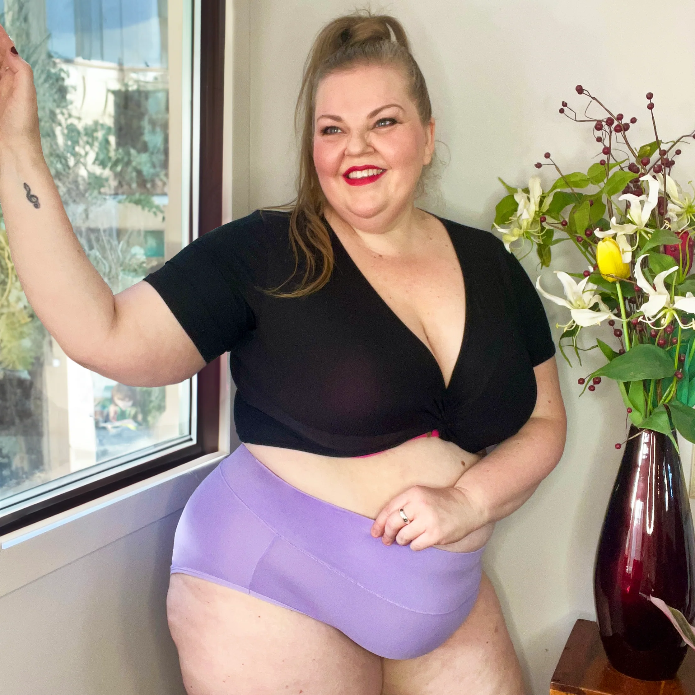 Organic Cotton Full Brief Knickers - Cassis de Violet - Image 4