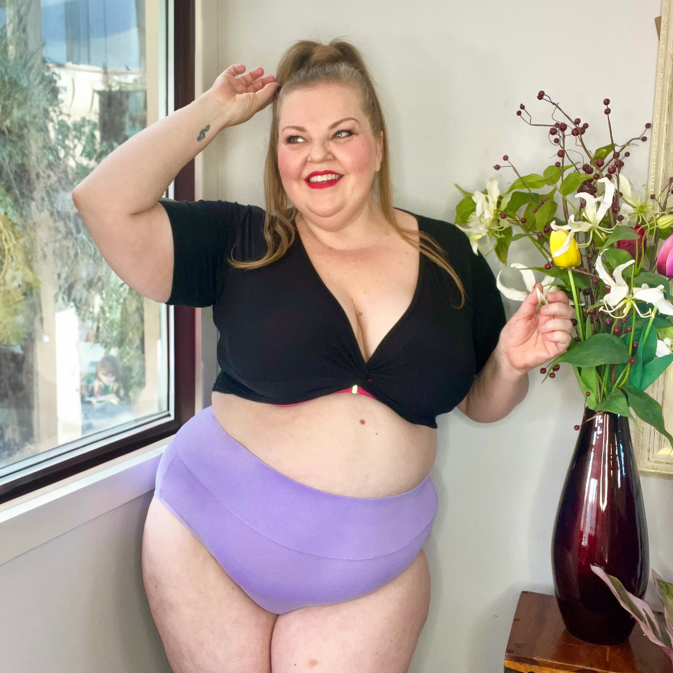 Organic Cotton Full Brief Knickers - Cassis de Violet - Image 8