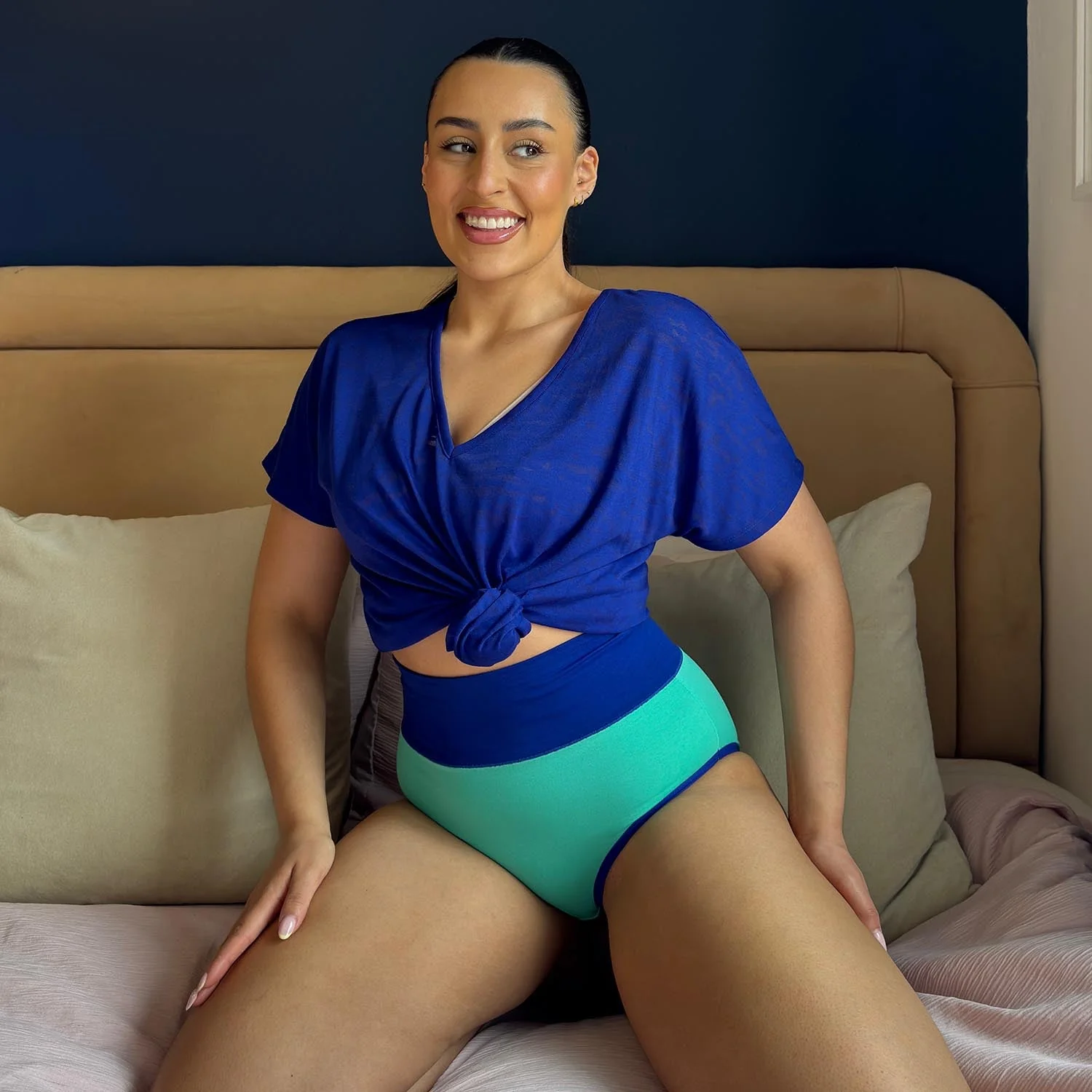 Organic Cotton Full Brief Duo Knickers - Mint & Arabesque - Image 11