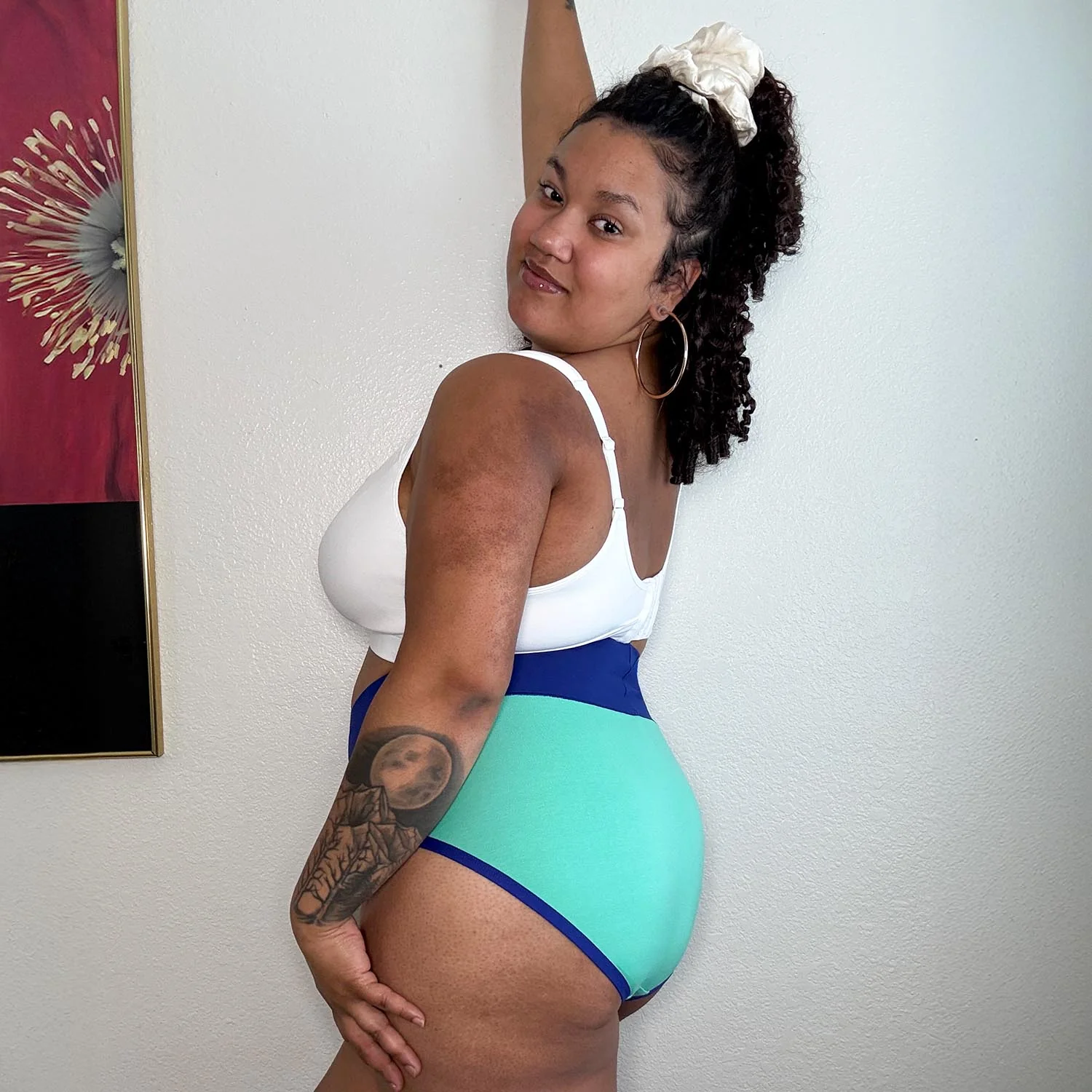 Organic Cotton Full Brief Duo Knickers - Mint & Arabesque - Image 6