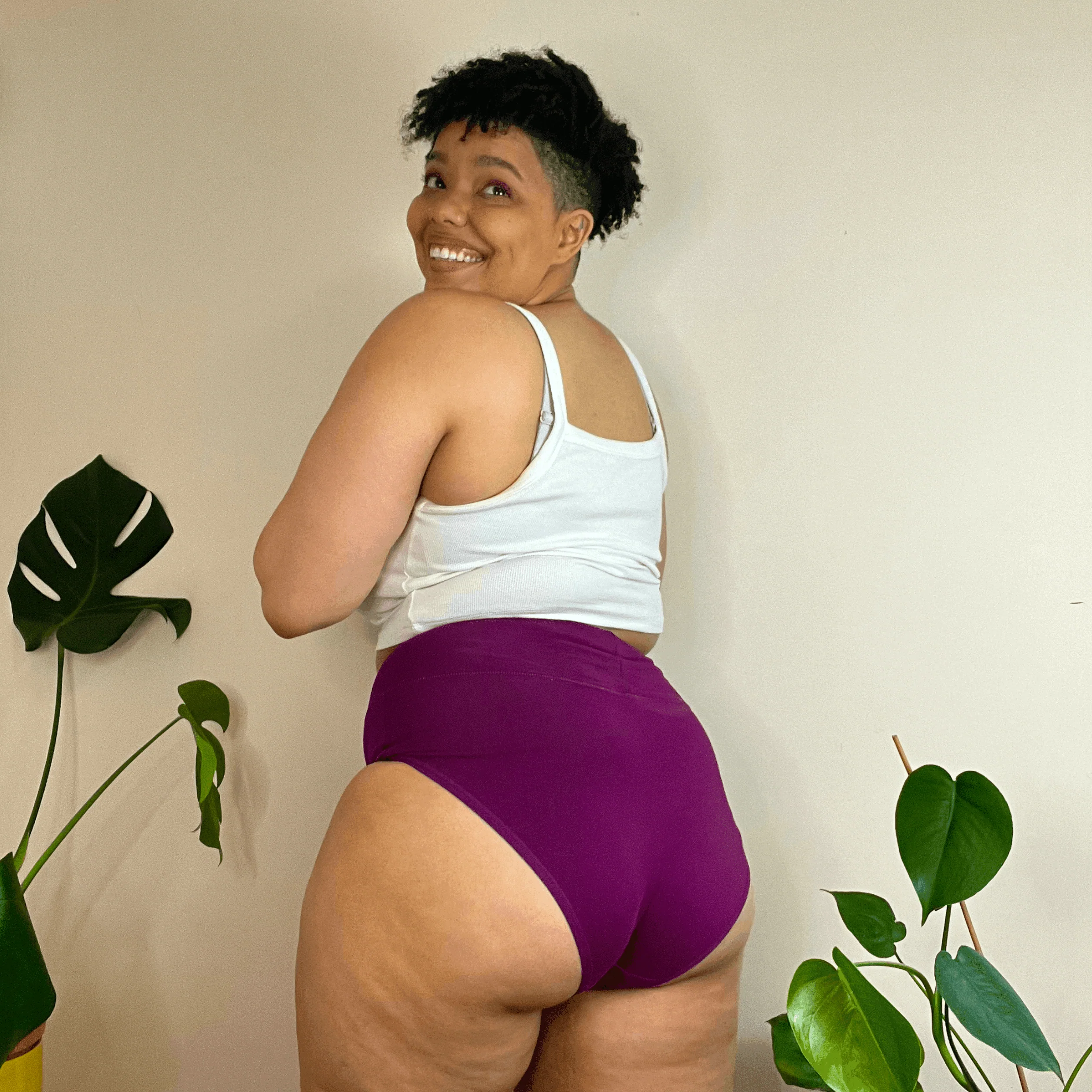 Organic Cotton Full Brief Knickers - Figgy Pudding - Image 3