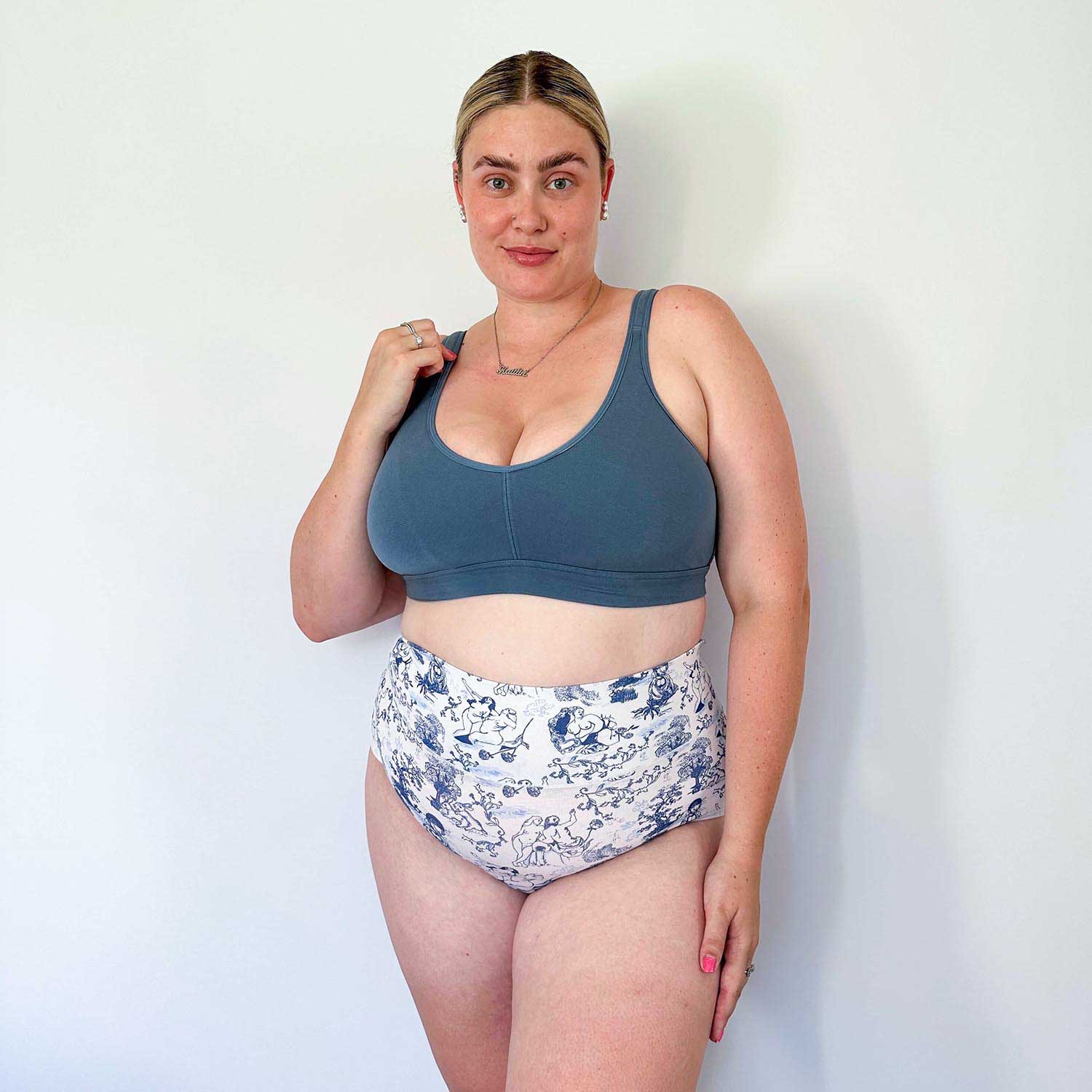 Organic Cotton Full Brief Knickers - Passion au Jardin - L'Amour Bleu - Image 10