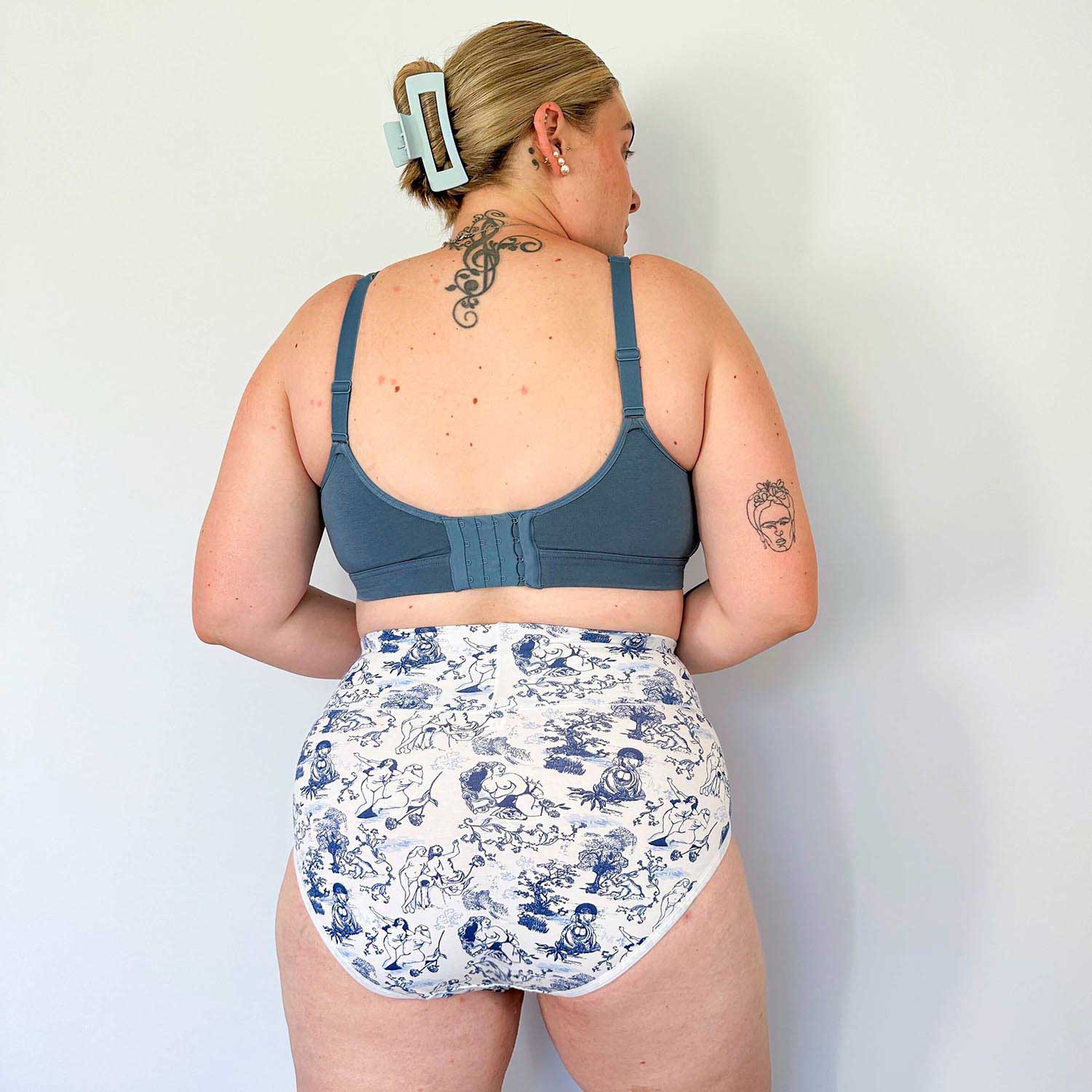 Organic Cotton Full Brief Knickers - Passion au Jardin - L'Amour Bleu - Image 8