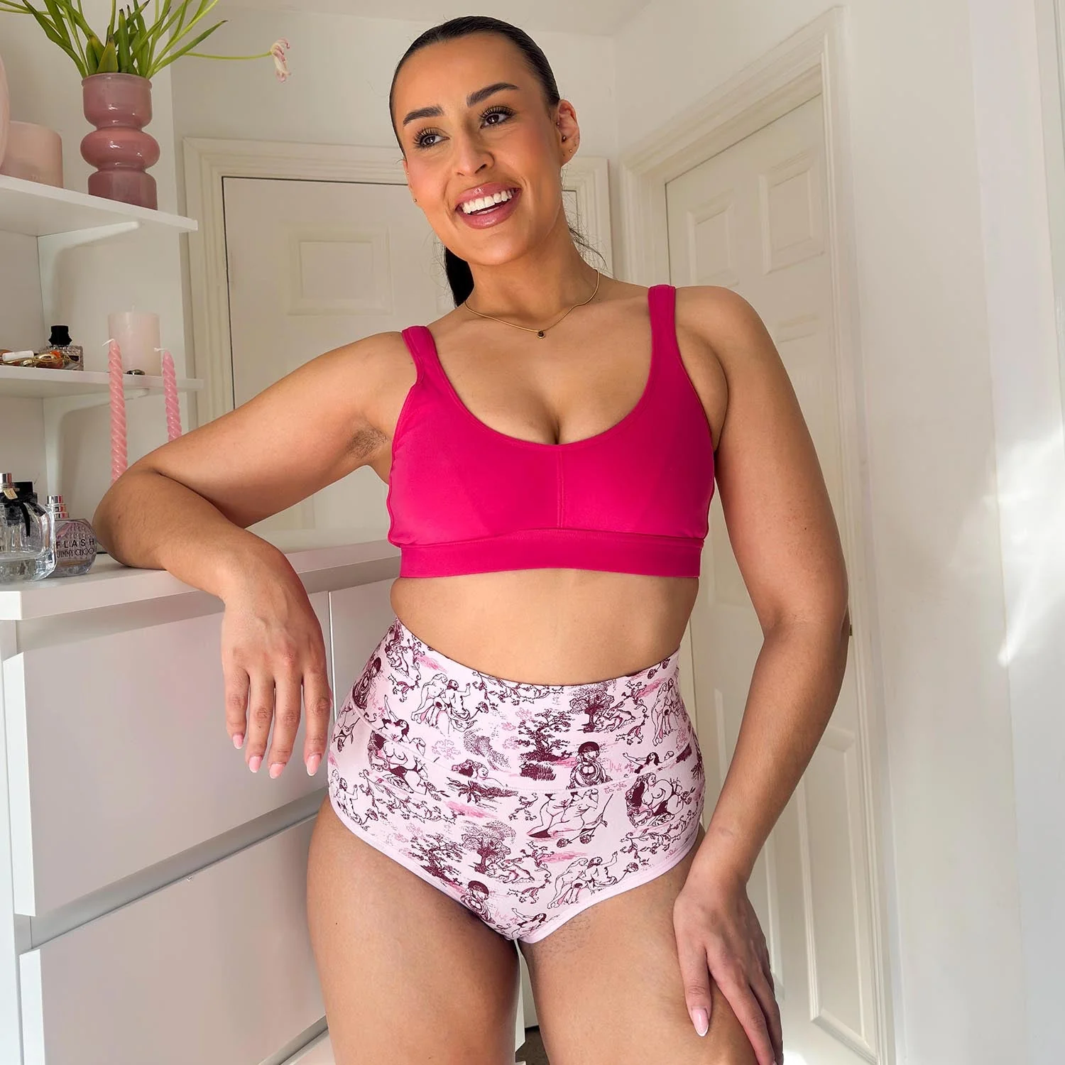 Organic Cotton Full Brief Knickers - Passion au Jardin - L'Amour Rose - Image 4