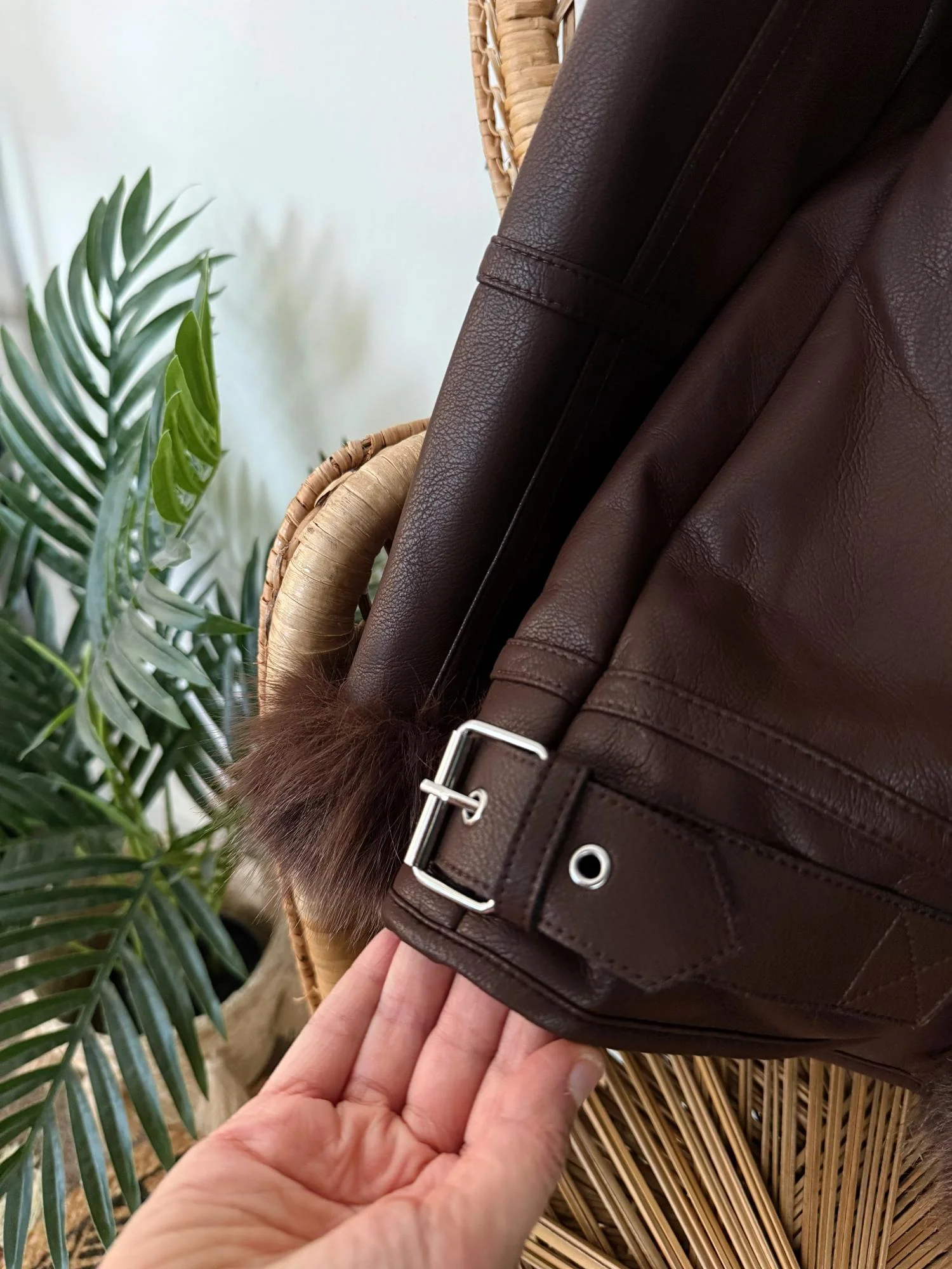 Amelia Aviator Jacket - Brown - Image 11