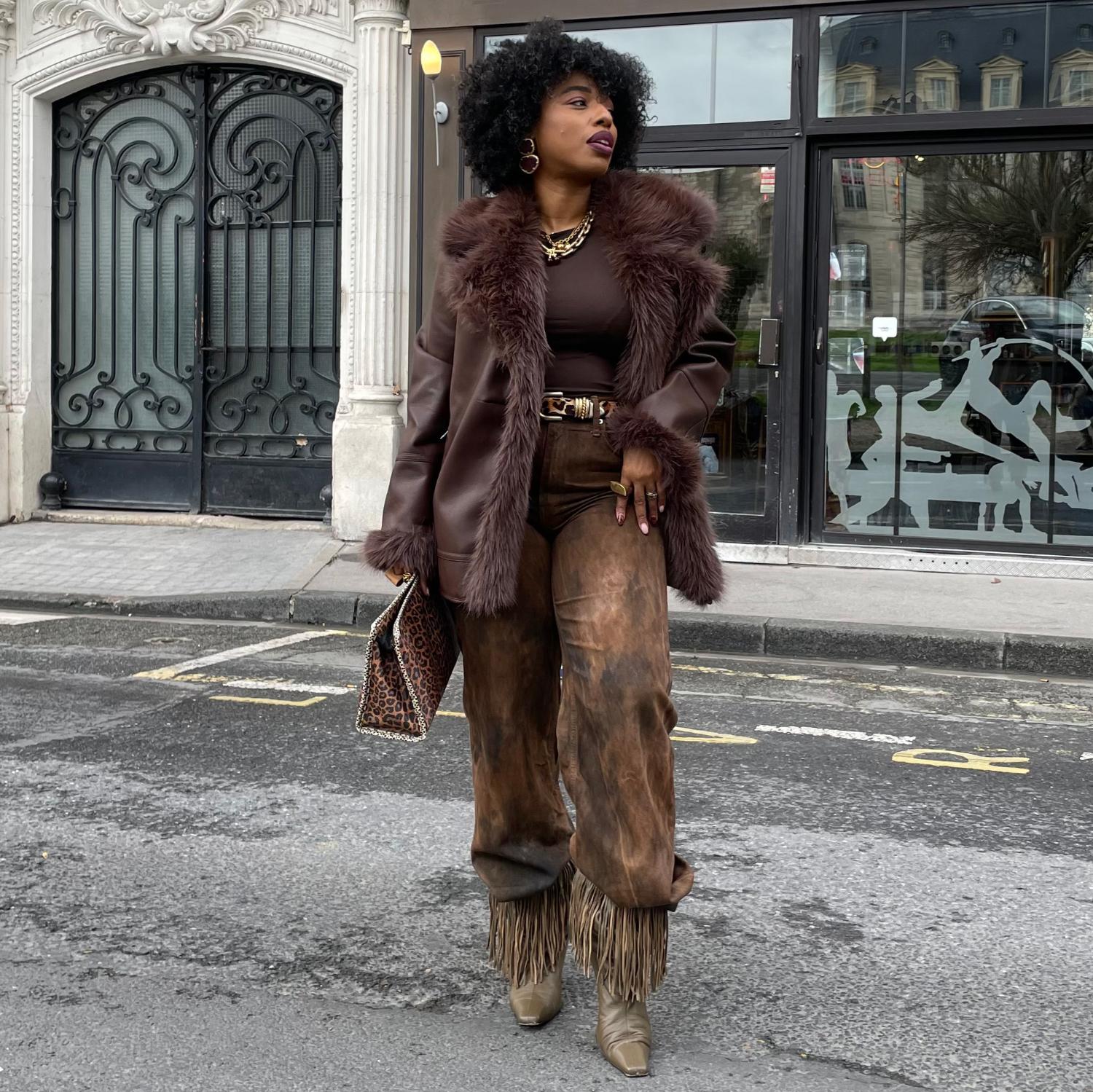 Amelia Aviator Jacket - Brown - Image 18
