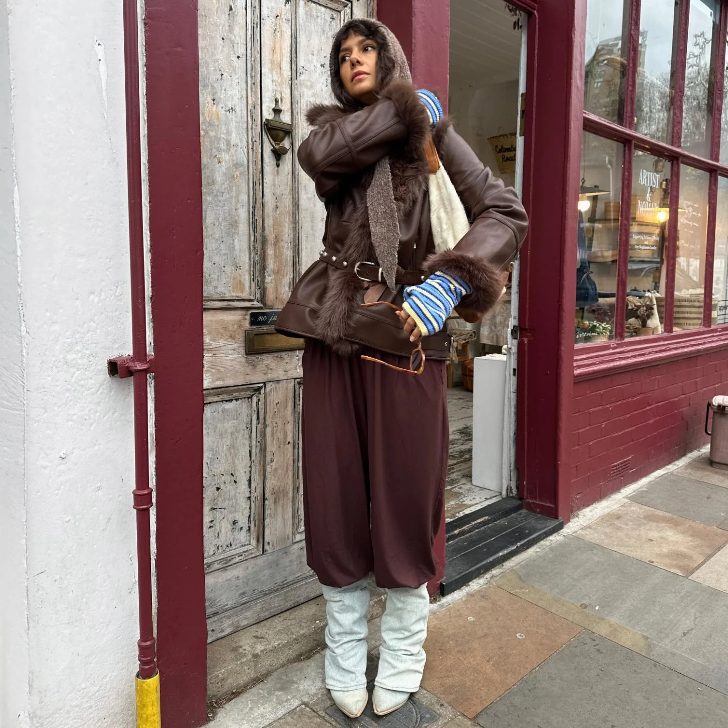 Amelia Aviator Jacket - Brown - Image 20