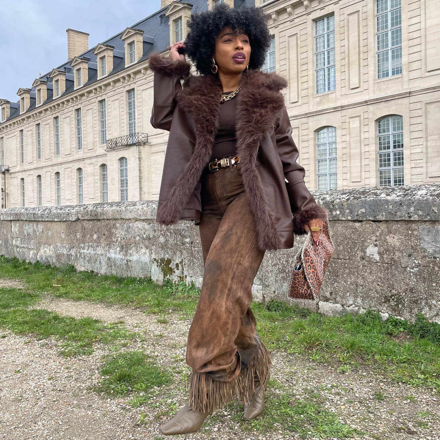Amelia Aviator Jacket - Brown - Image 3