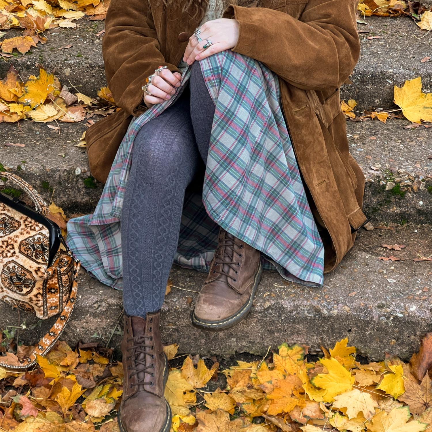 Grannies Cable Knit Wool Tights V2 - Slate - Image 12