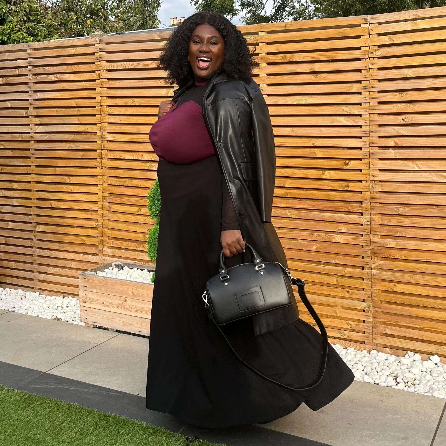 Cotton Jersey Maxi A-Line Skirt - Black - Image 11