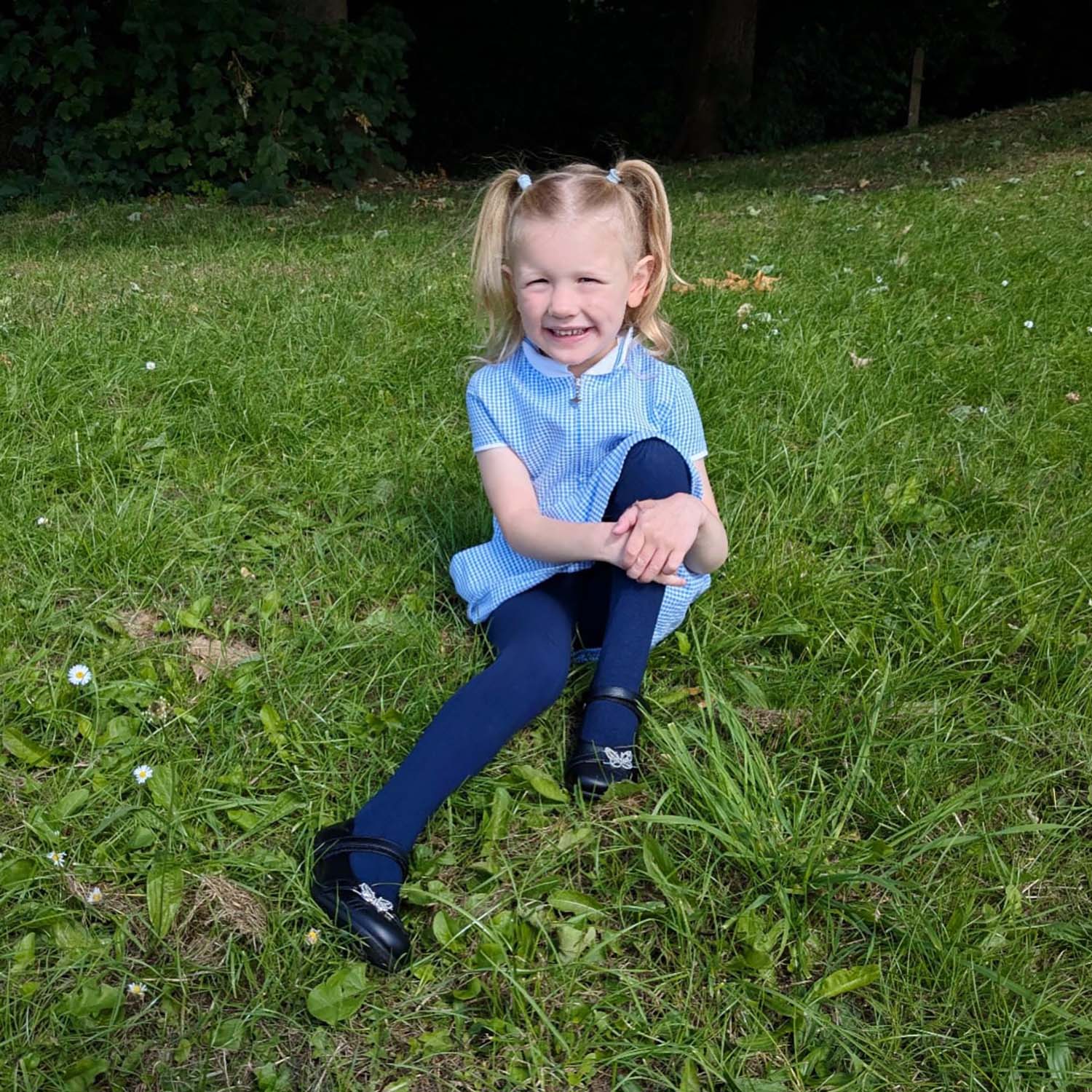 Kids Cotton Tights - Navy - Image 13