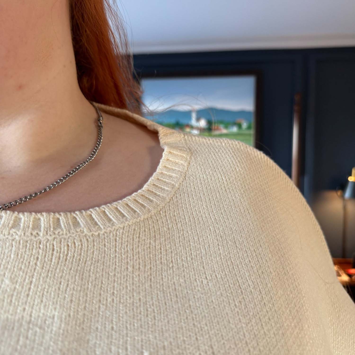 Knit Cropped Jumper - Oatmeal - Image 5