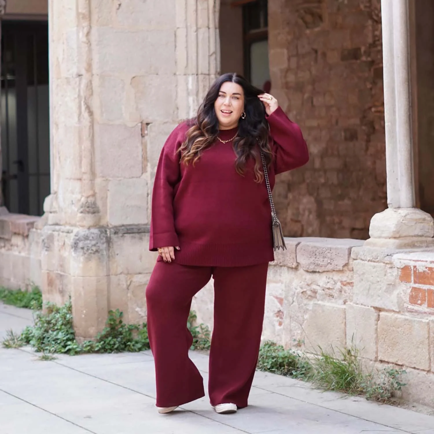 Knit Longline Jumper - Roast - Image 16