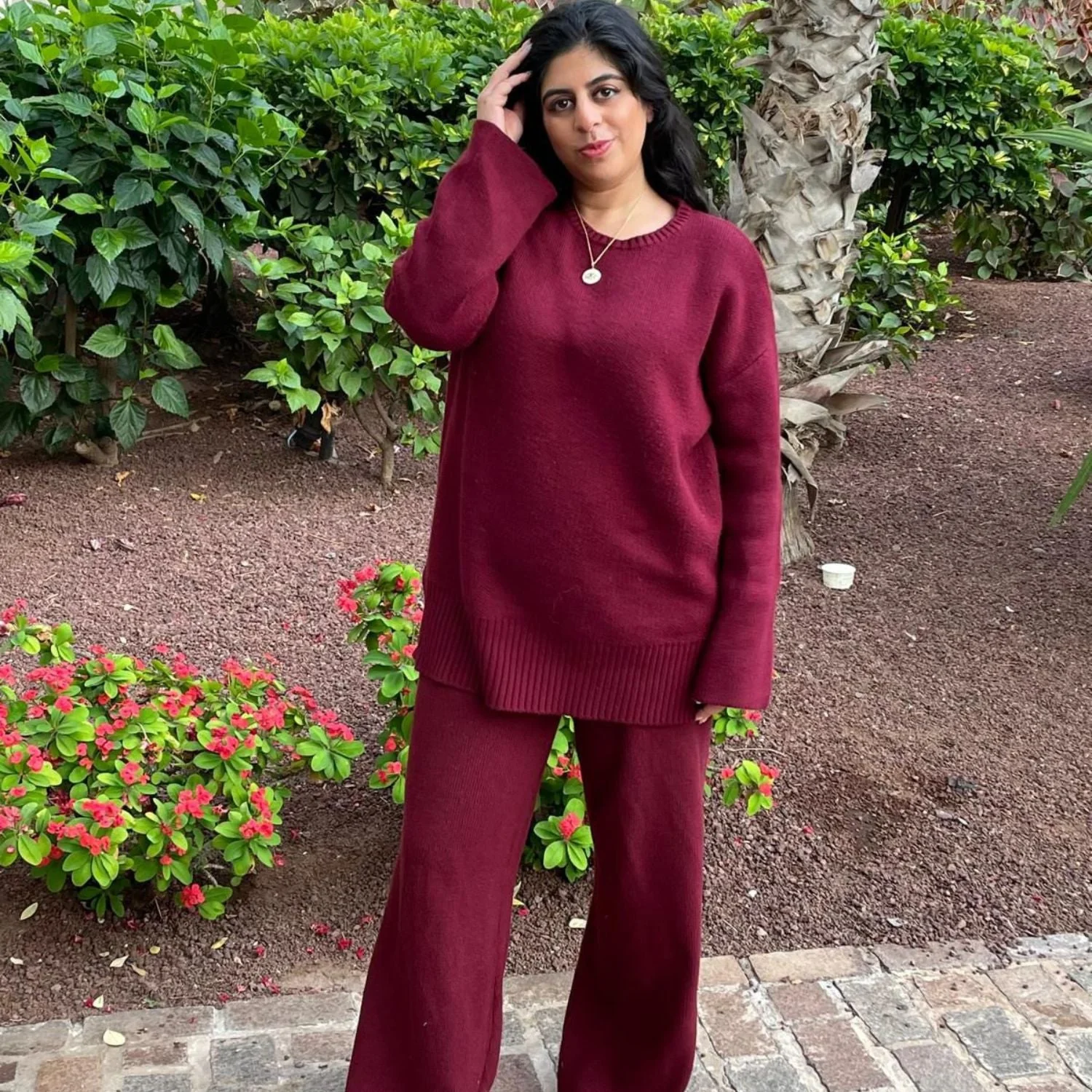 Knit Longline Jumper - Roast - Image 17
